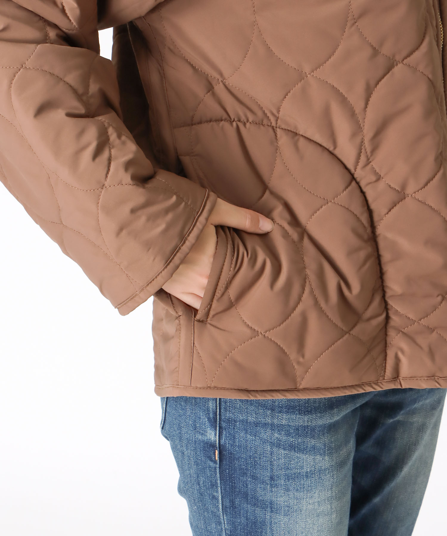 リバーシブルキルティングショートコート