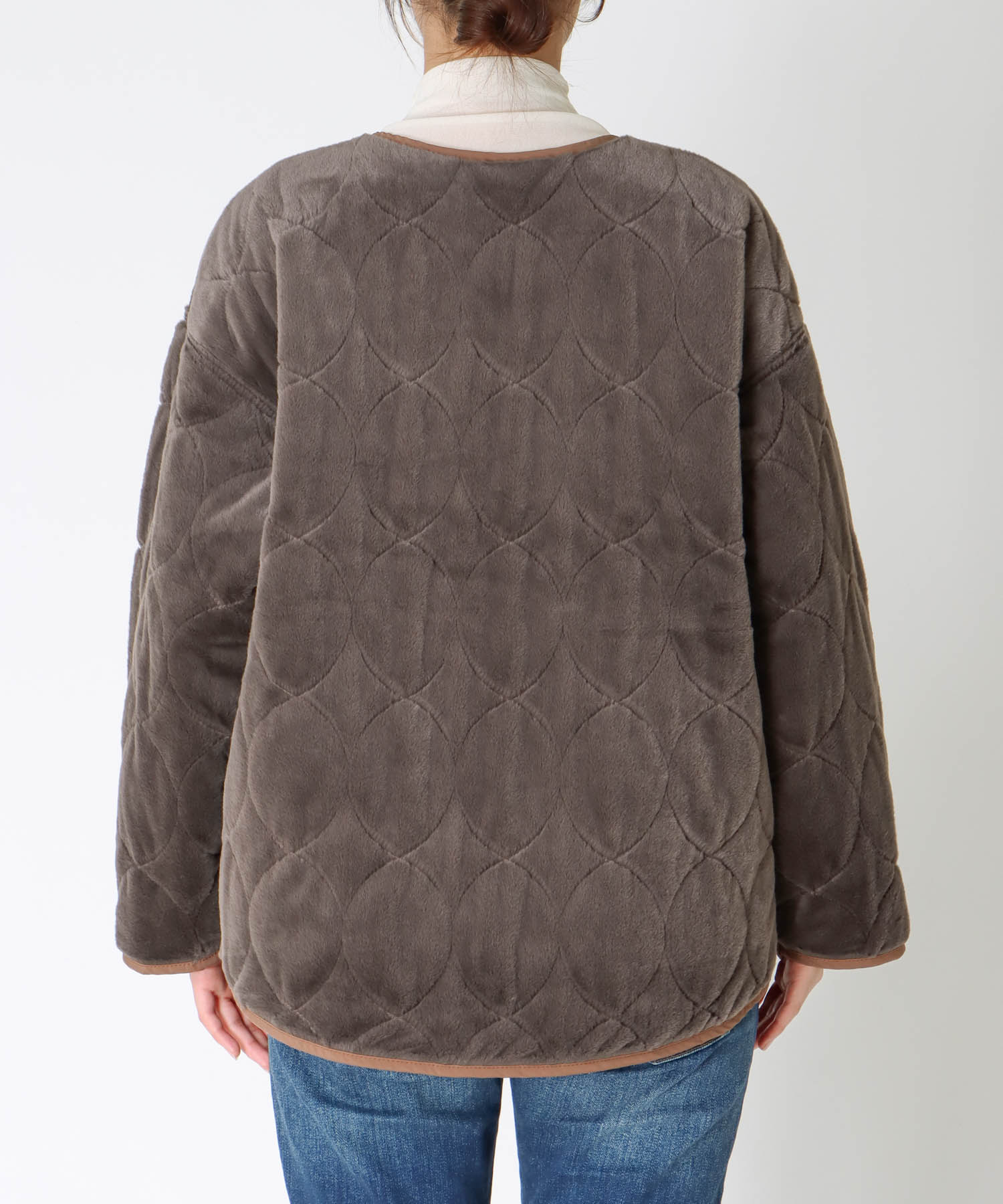 リバーシブルキルティングショートコート