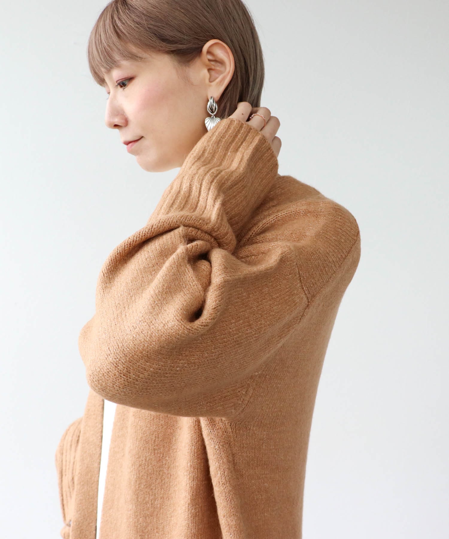 ヤクライクヤーンポケット付きロングカーディガン 別注