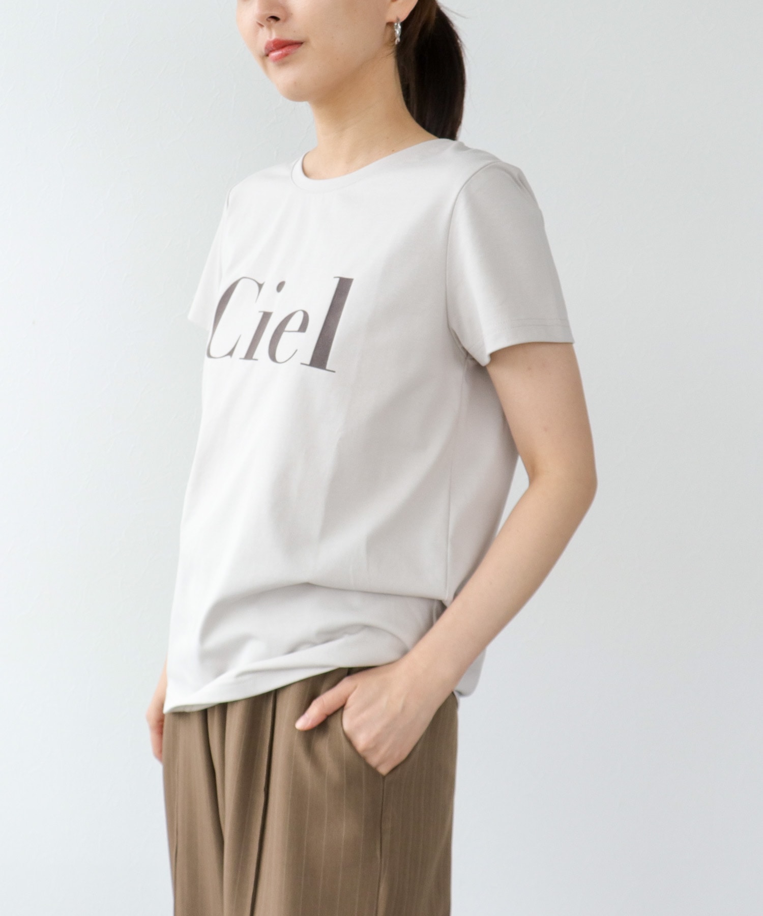 ドライコットンフロッキーロゴプリント半袖Tシャツ 別注