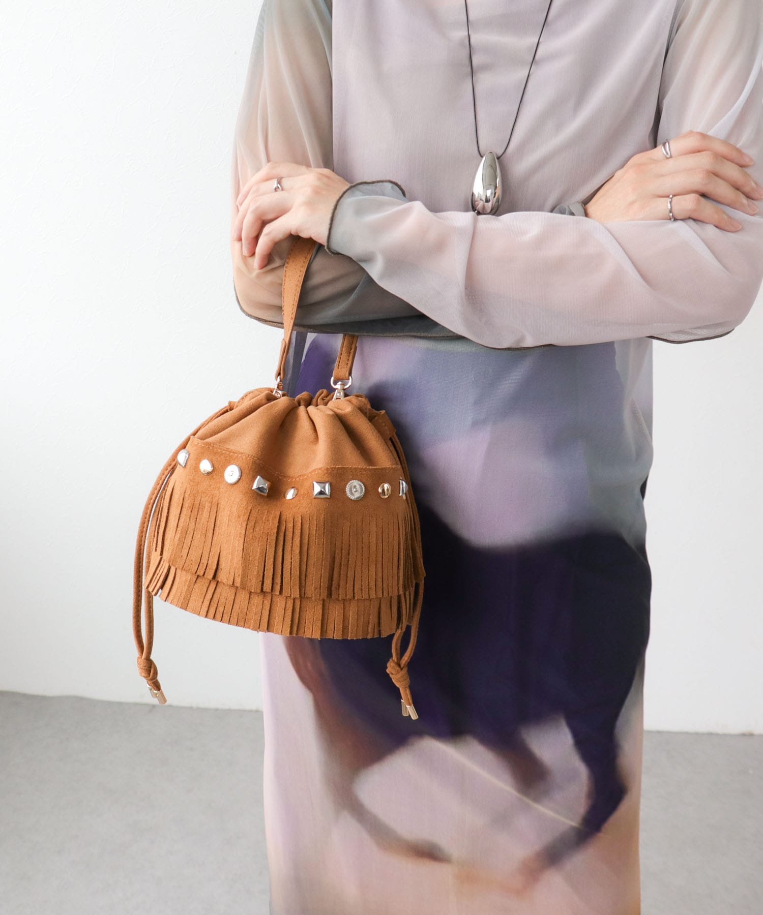 フリンジドローストリングBAG