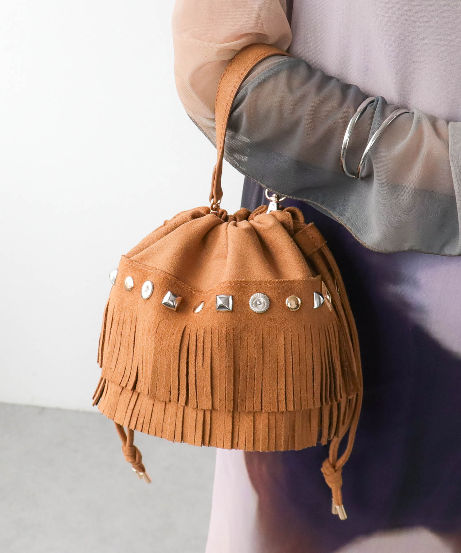 フリンジドローストリングBAG