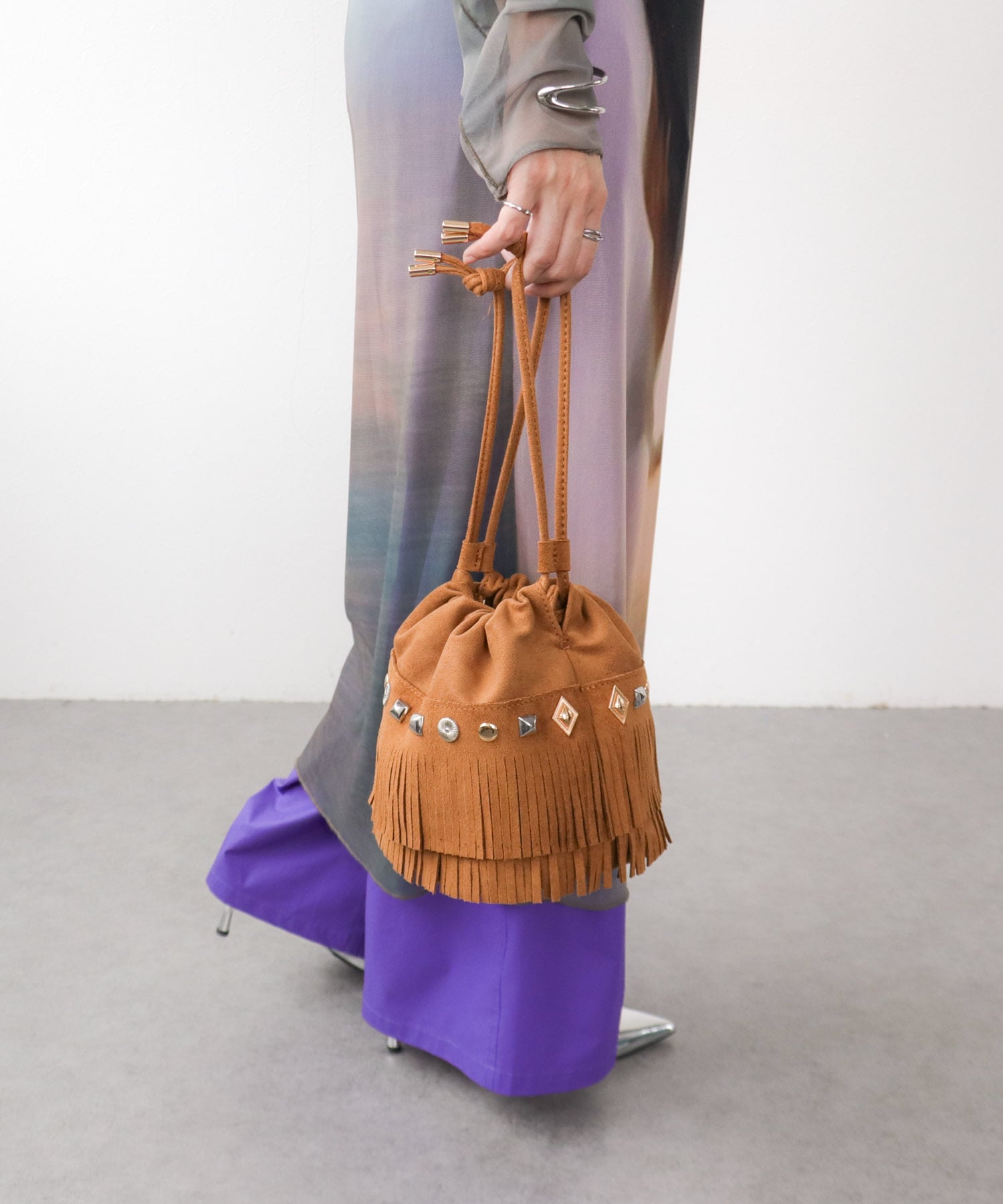 フリンジドローストリングBAG