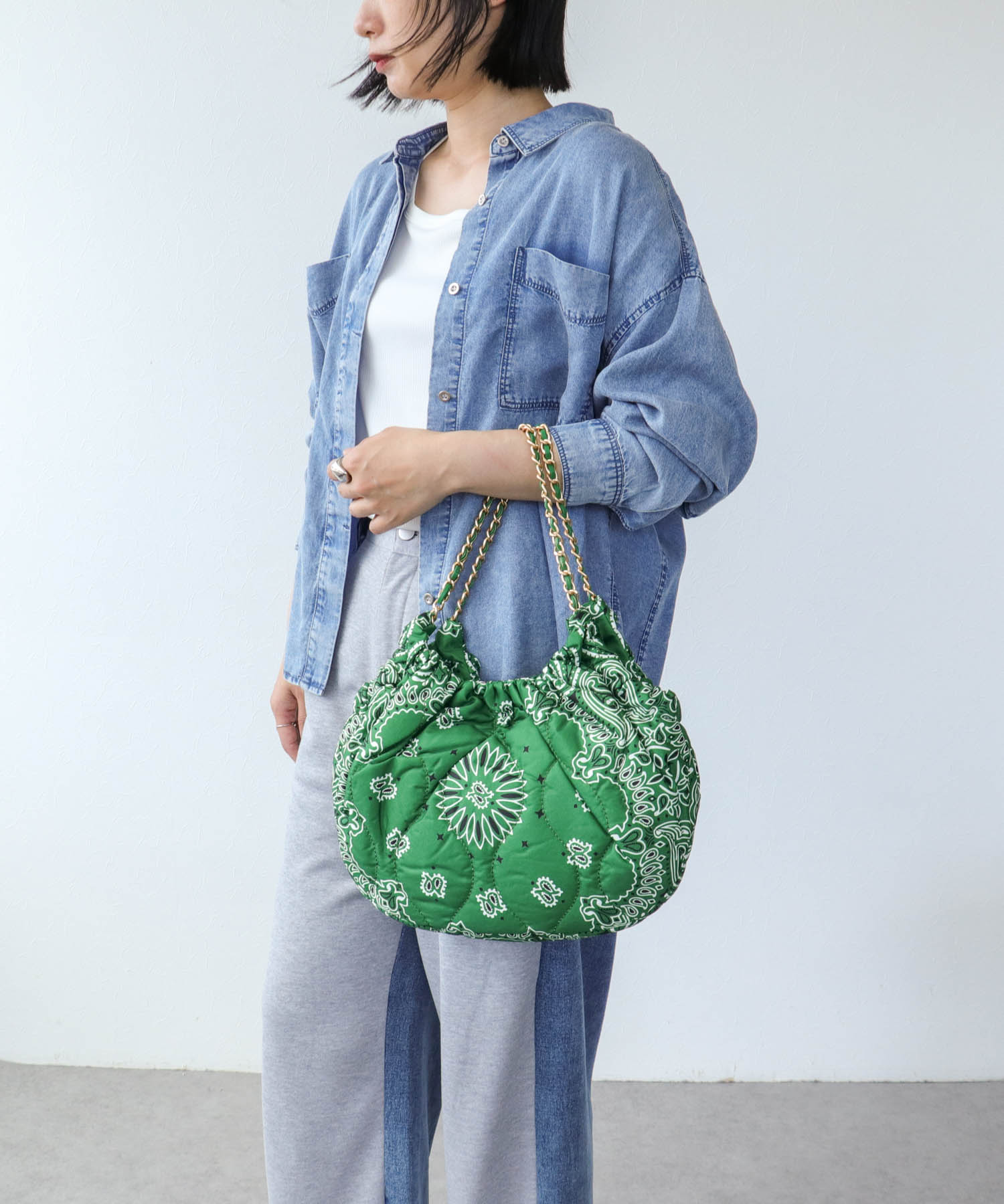 バンダナプリントギャザーBAG
