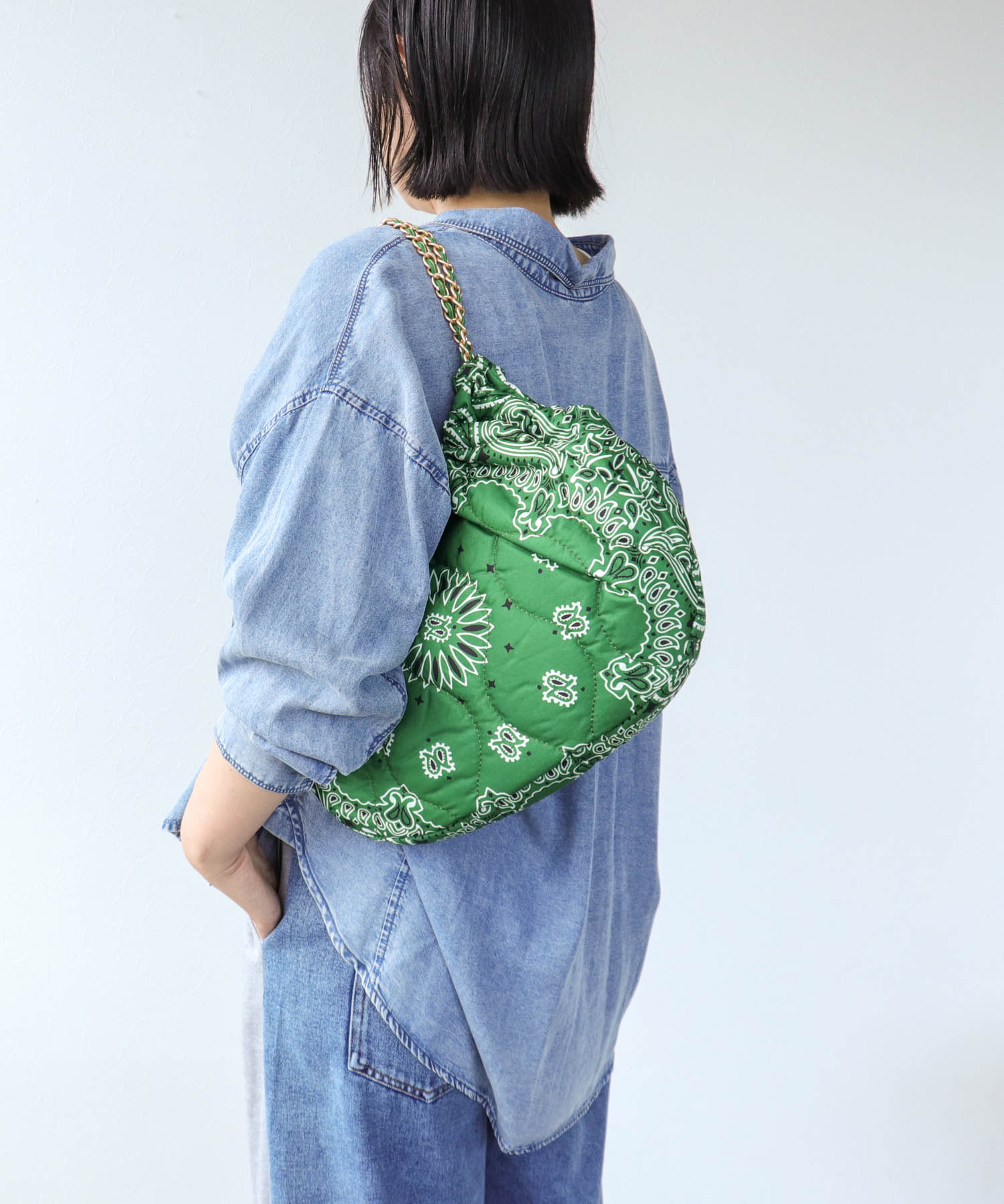 バンダナプリントギャザーBAG