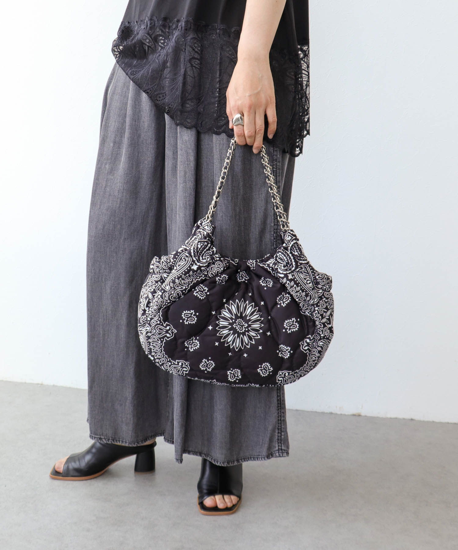 バンダナプリントギャザーBAG