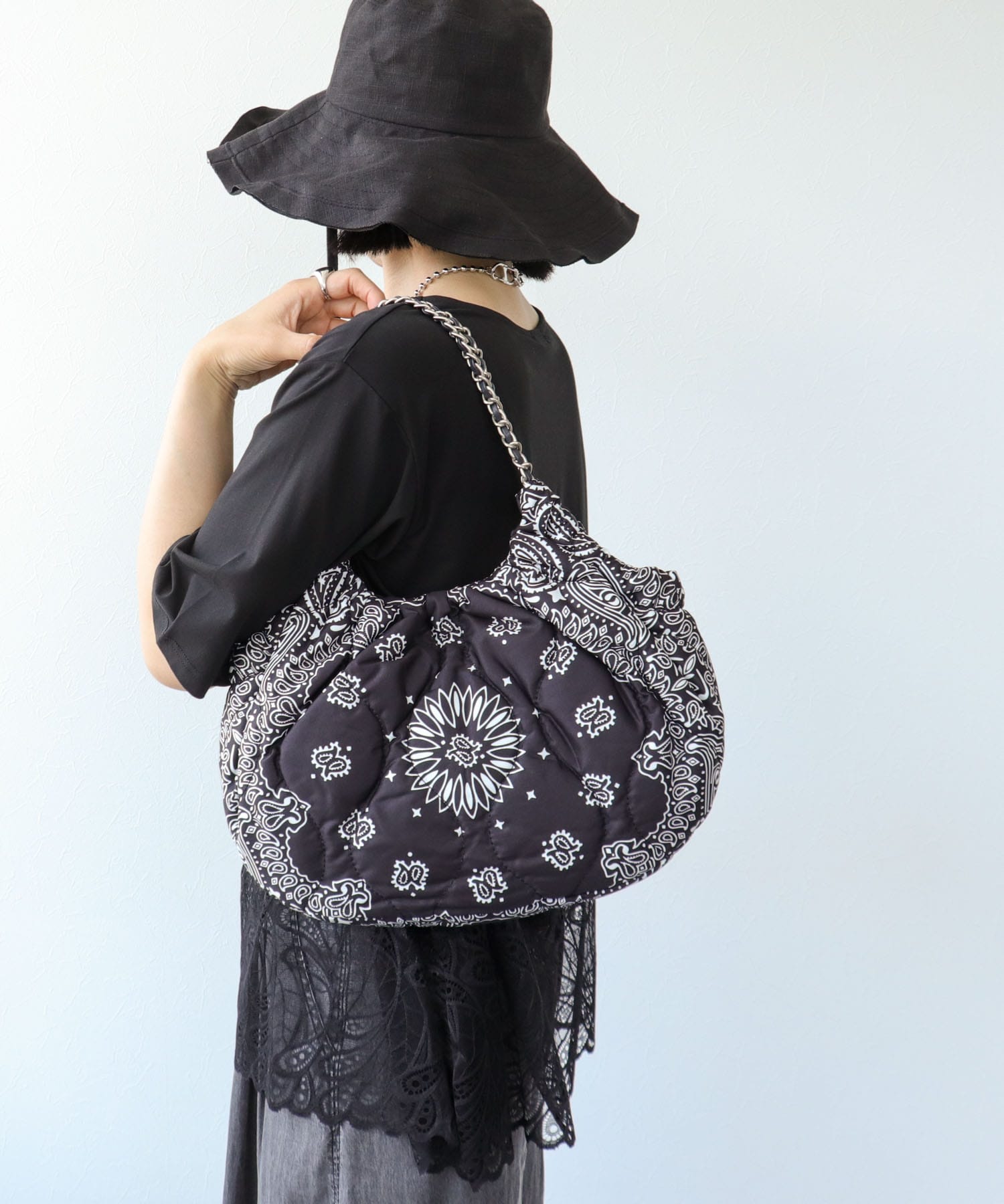 バンダナプリントギャザーBAG