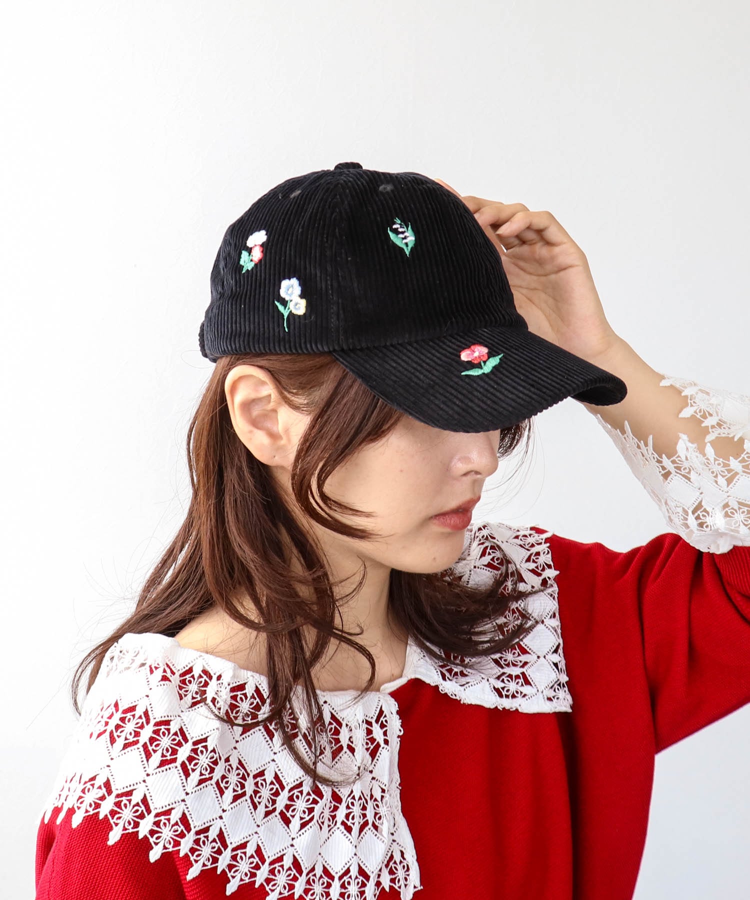 刺繍キャップ