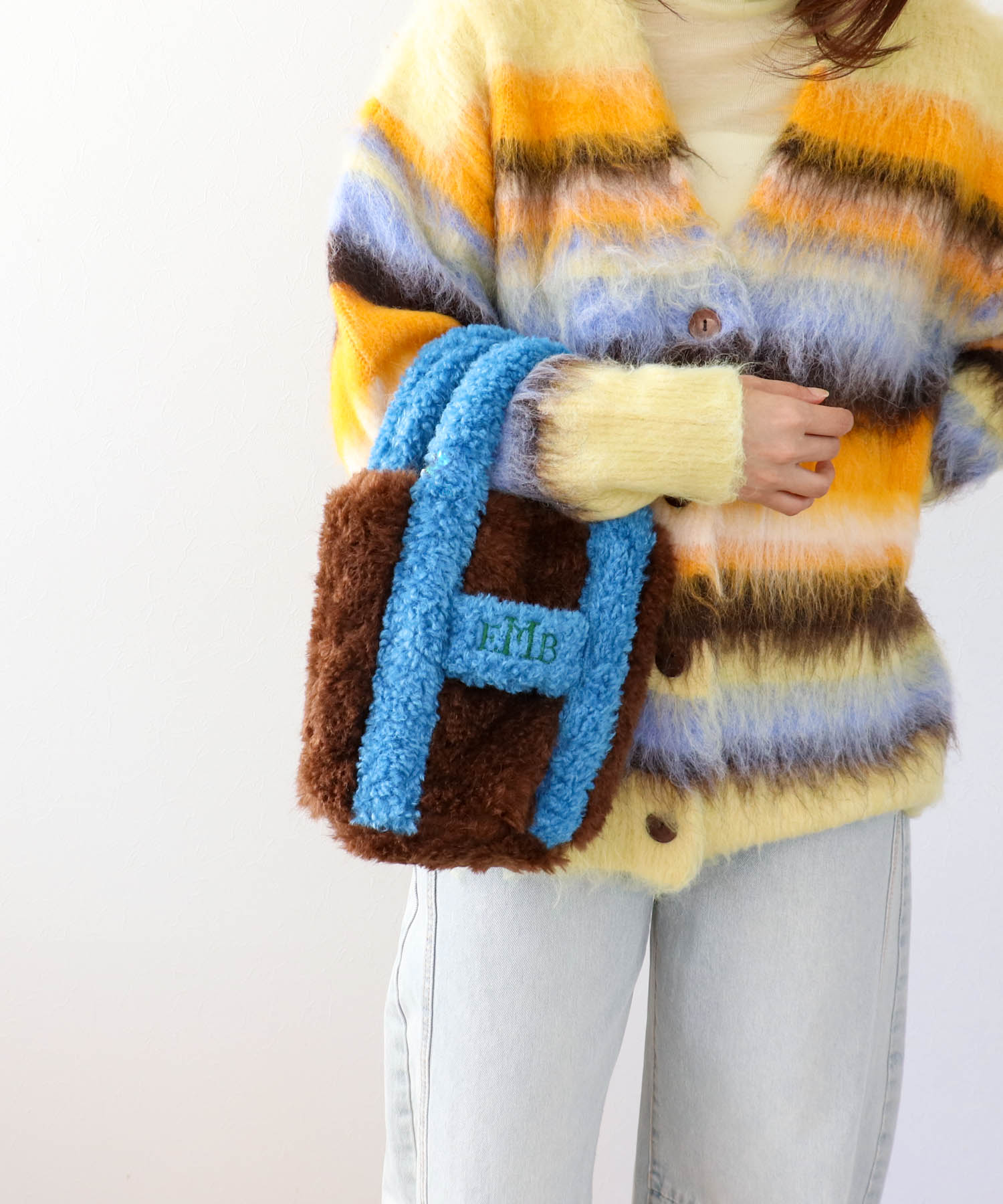 COLORフェイクファーミニBAG