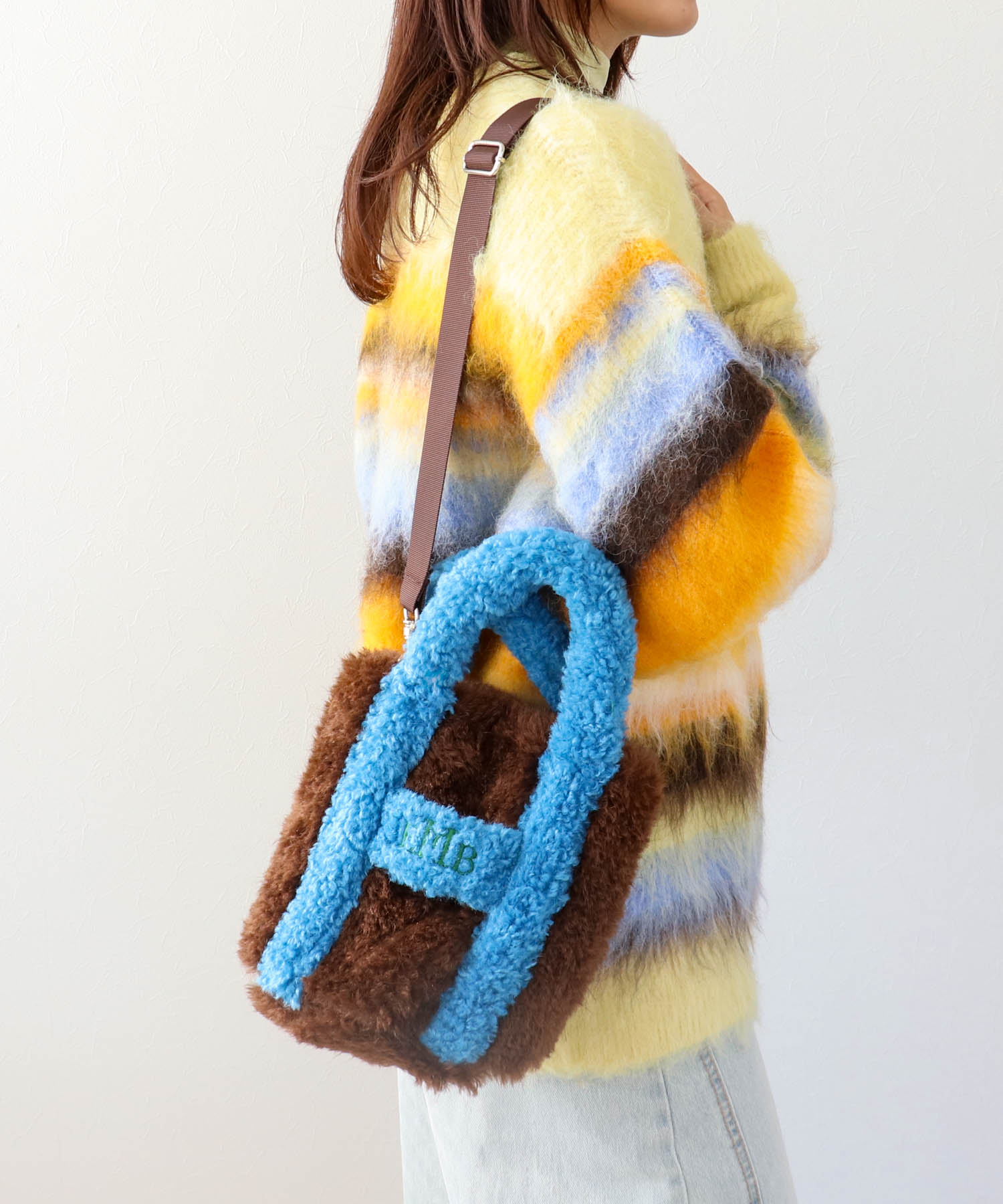 COLORフェイクファーミニBAG