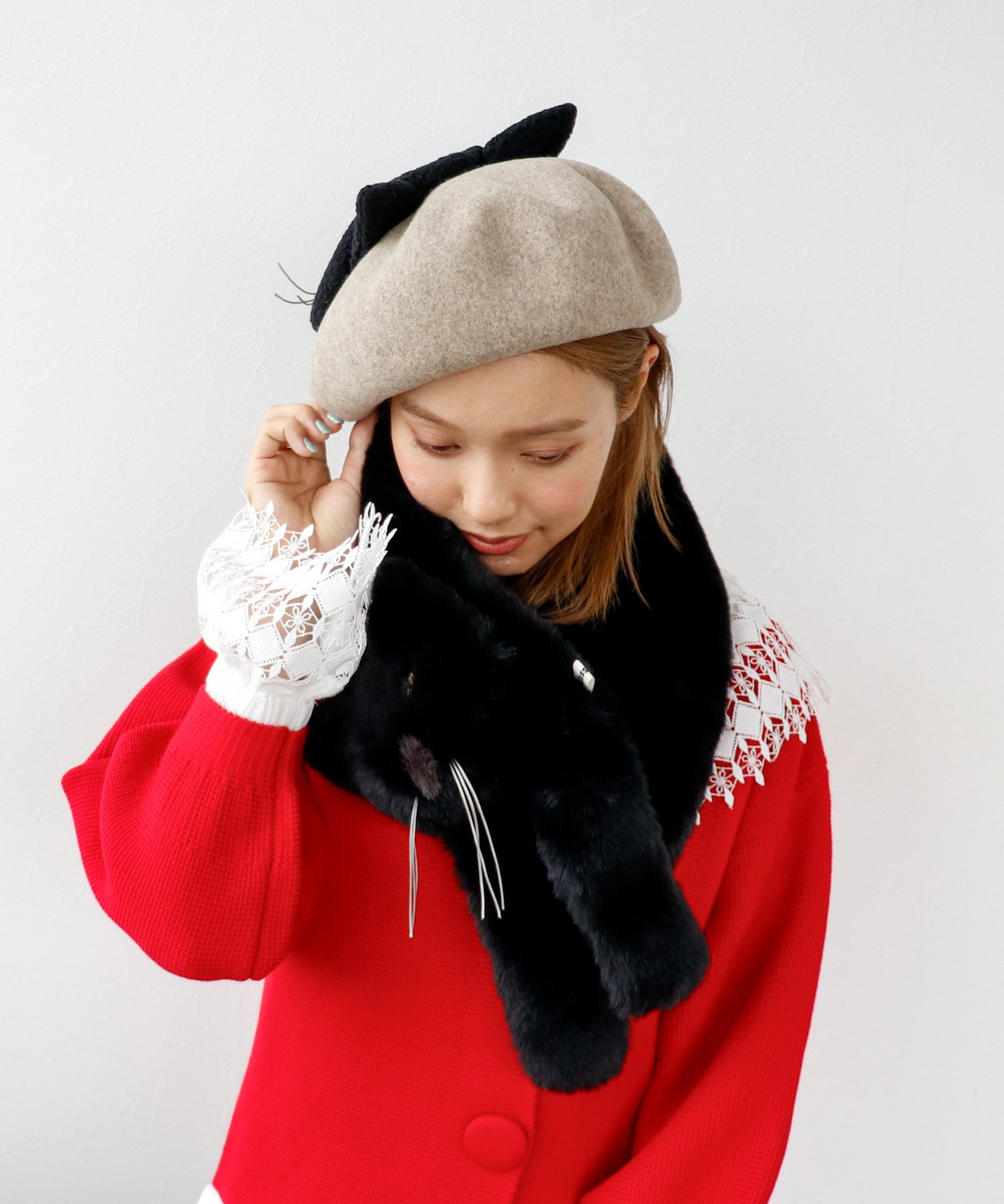 ＜一部店舗・WEB限定＞シロとクロのNECOベレー