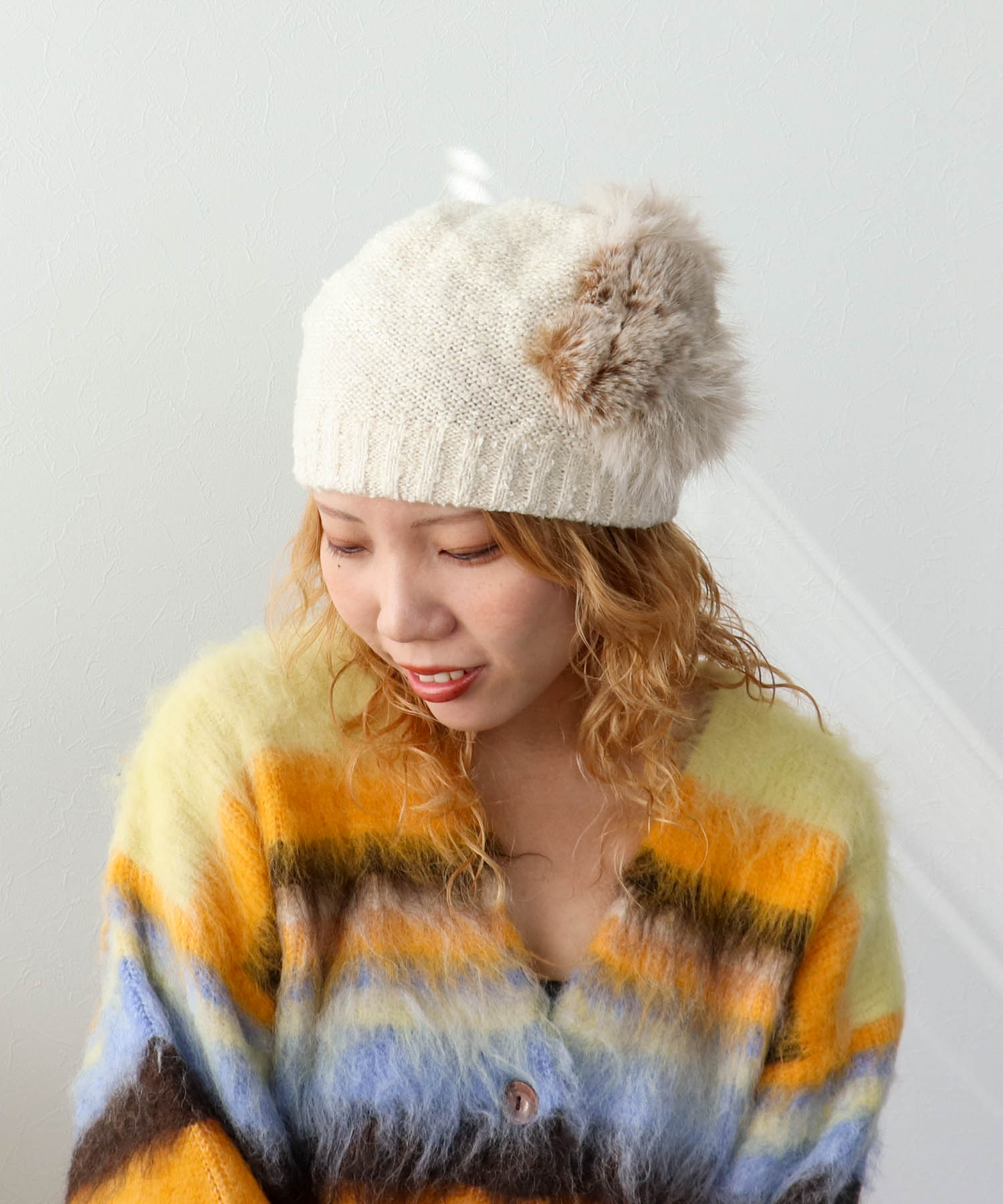 ＜一部店舗・WEB限定＞【バラ色の帽子】noble catニットキャップ