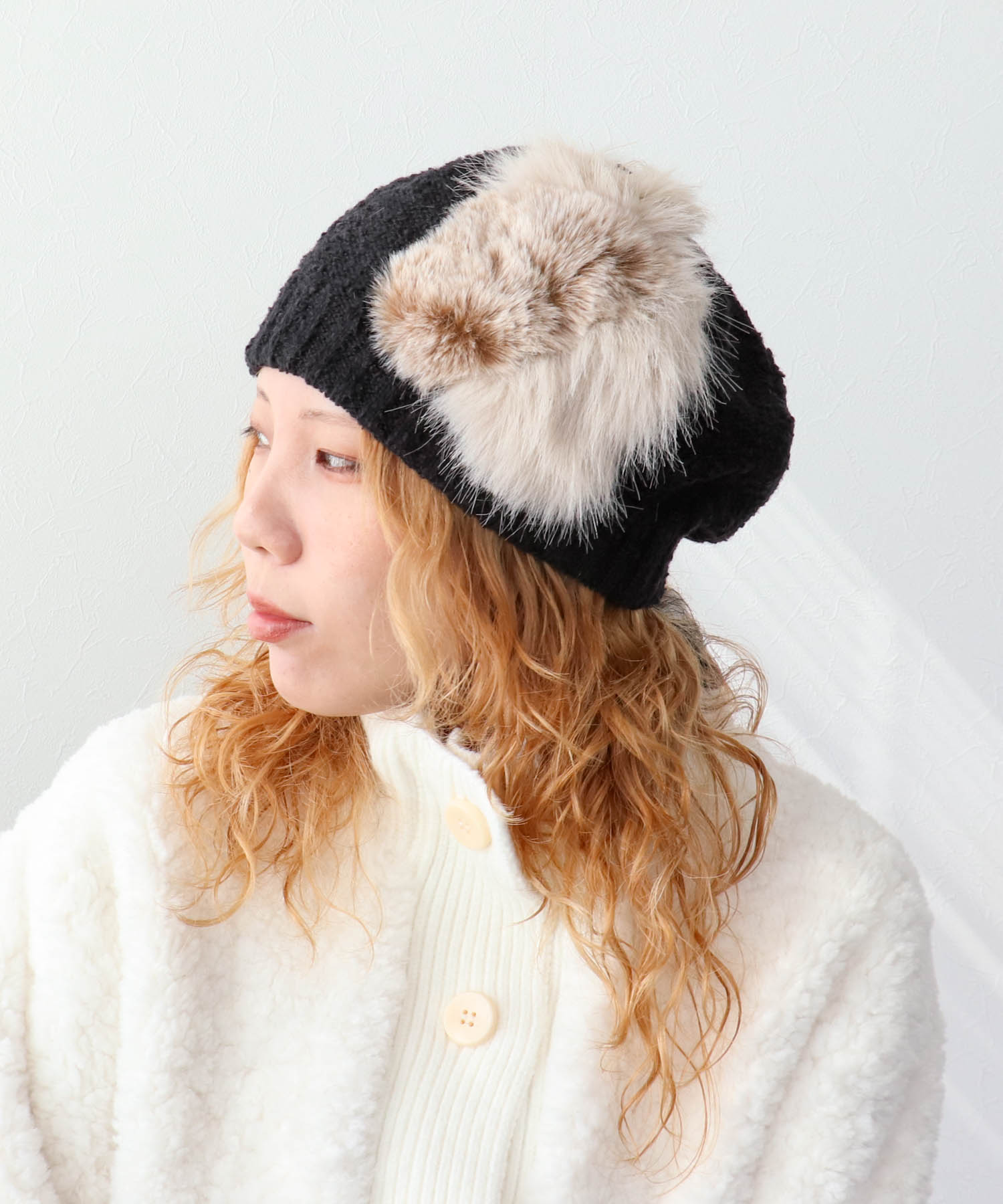 ＜一部店舗・WEB限定＞【バラ色の帽子】noble catニットキャップ