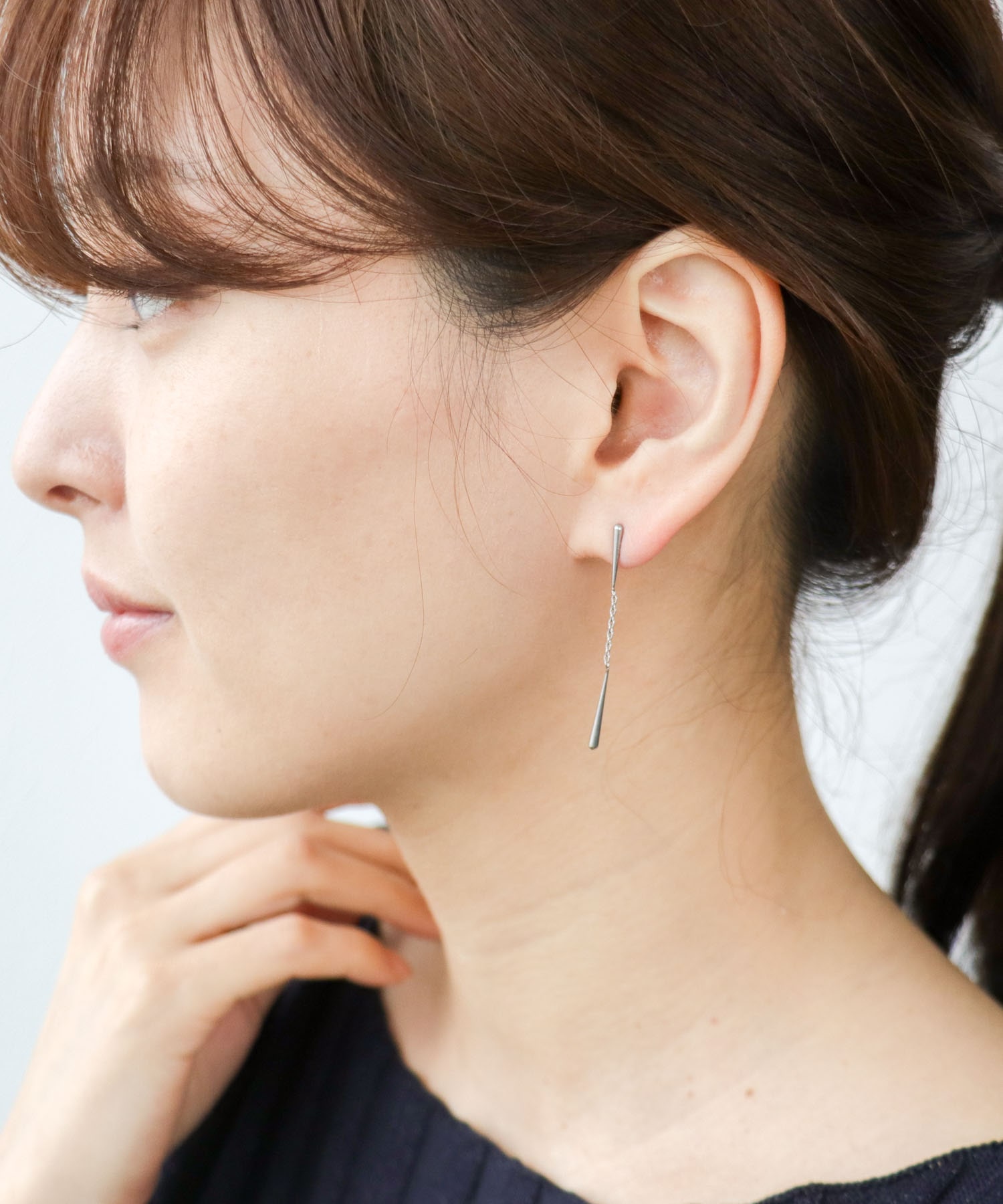 【ステンレス】スリムドロップピアス