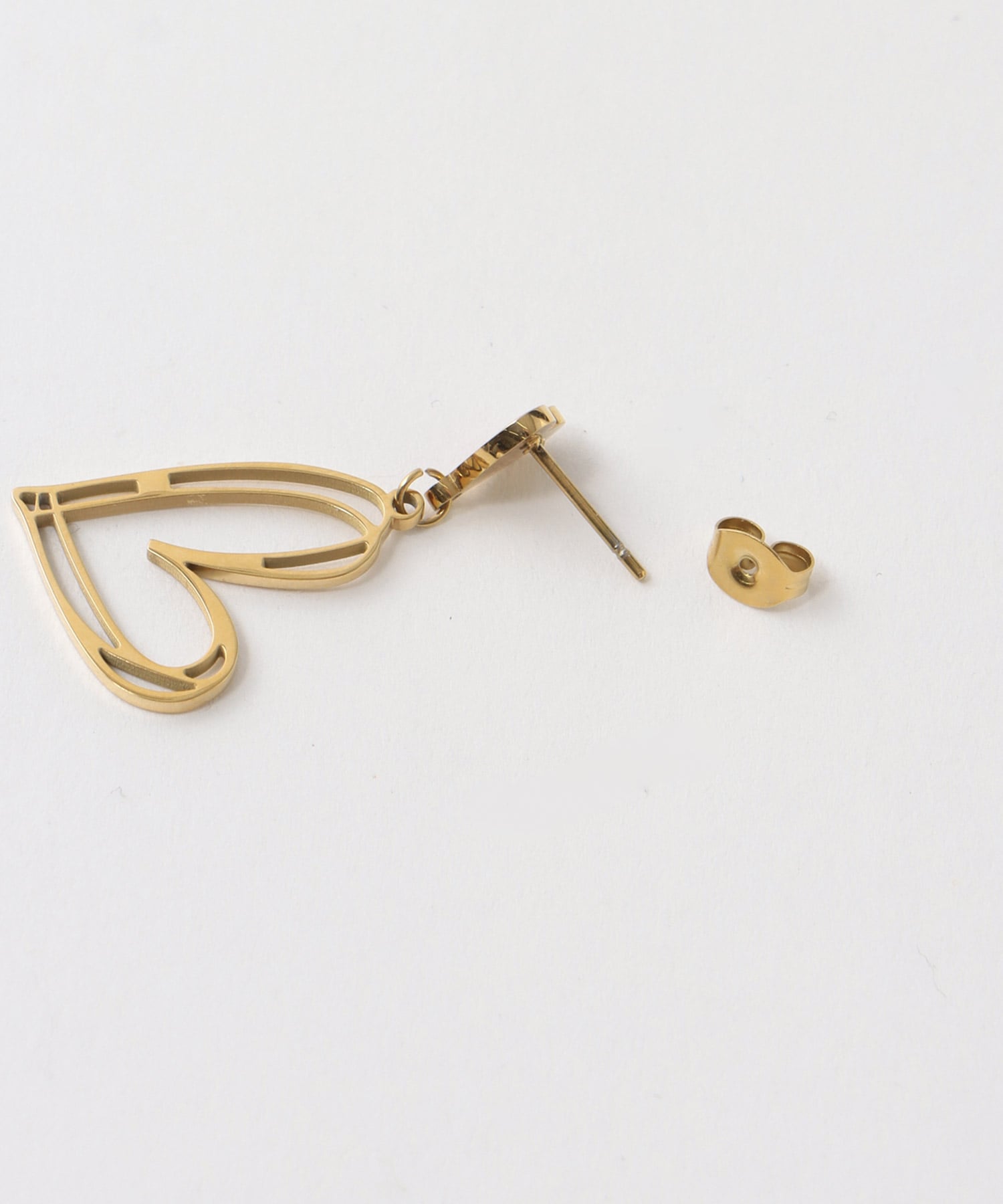 【ステンレス】ハートアシメピアス