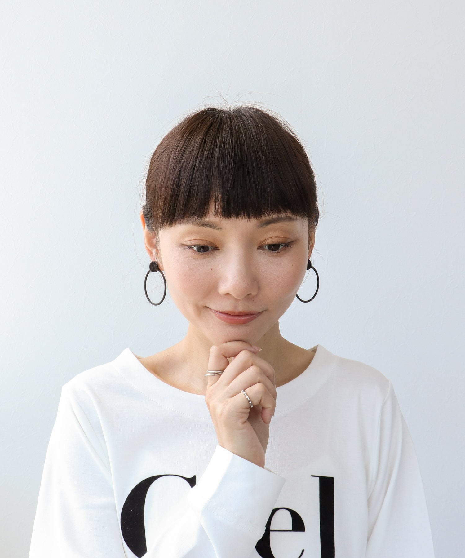 バイカラーリングピアス