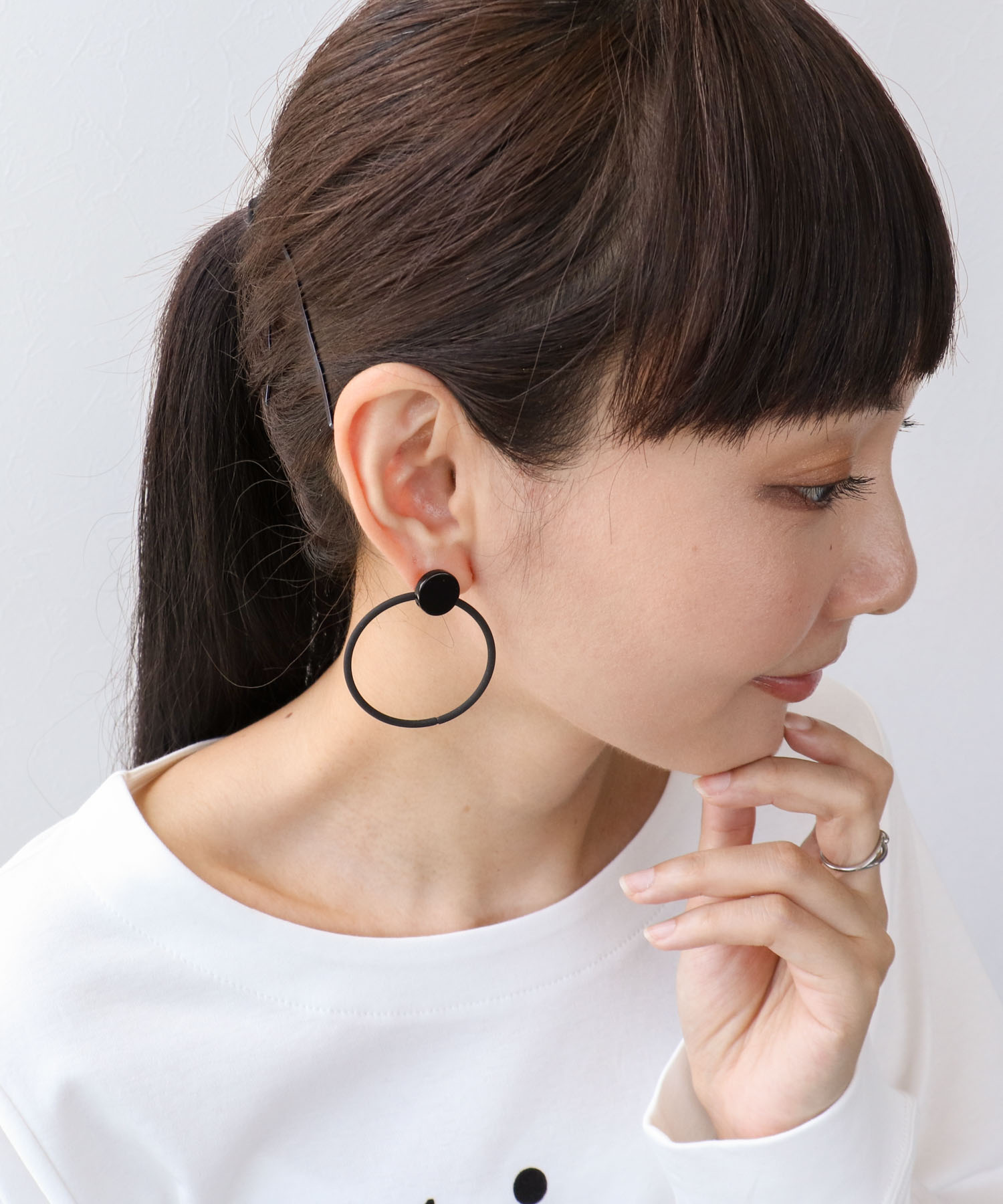 バイカラーリングピアス