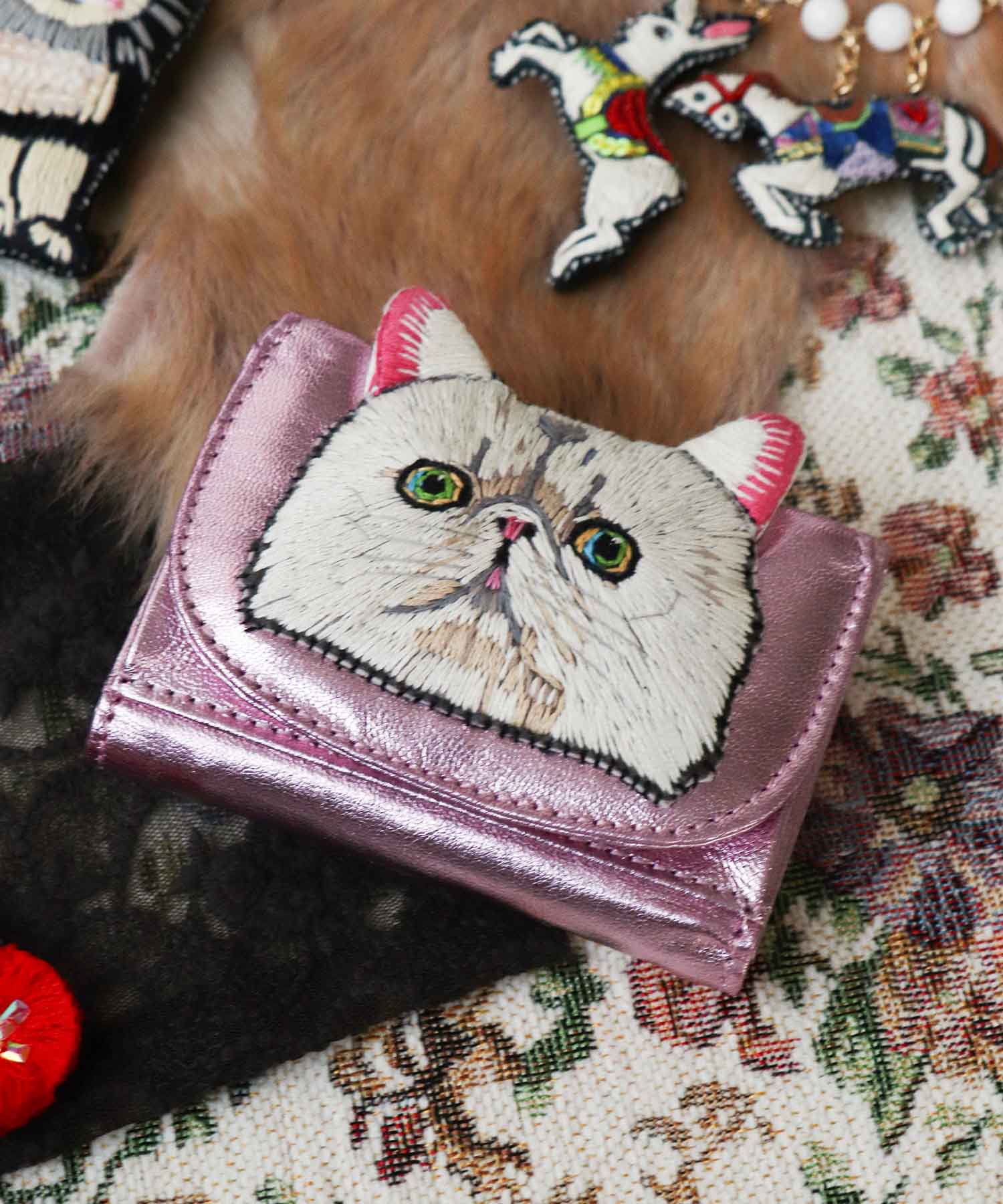 ＜一部店舗・WEB限定＞【tamaoworld】Leather mini catwallet