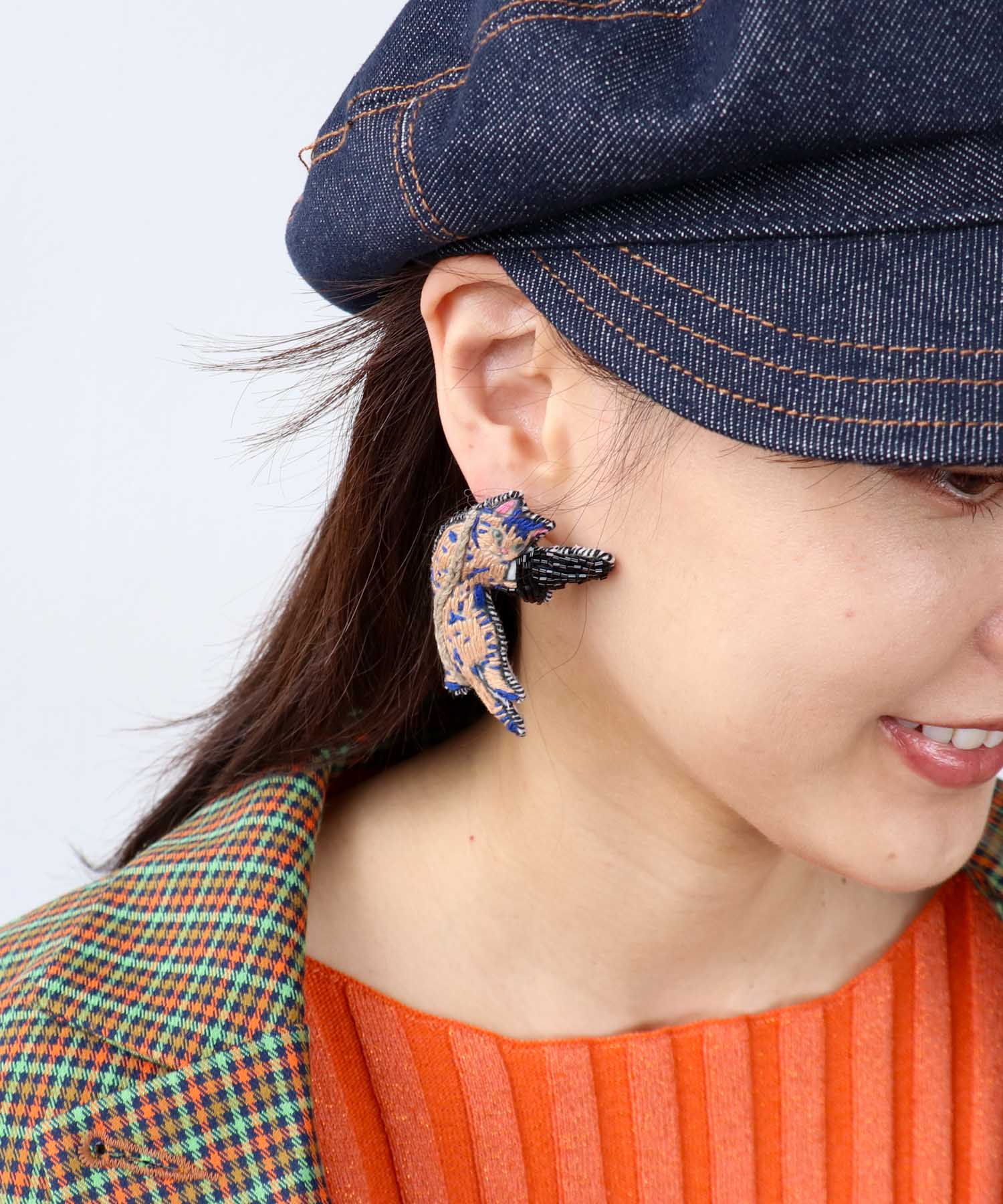 ＜一部店舗・WEB限定＞【tamaoworld×Three Four Time】 Cat Earring pin
