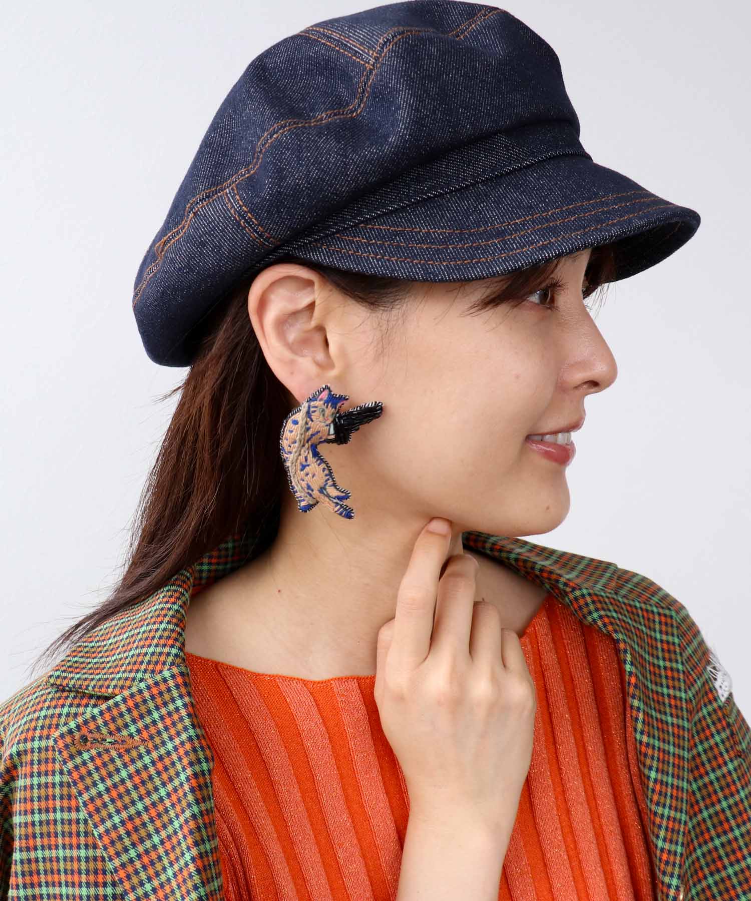 ＜一部店舗・WEB限定＞【tamaoworld×Three Four Time】 Cat Earring pin