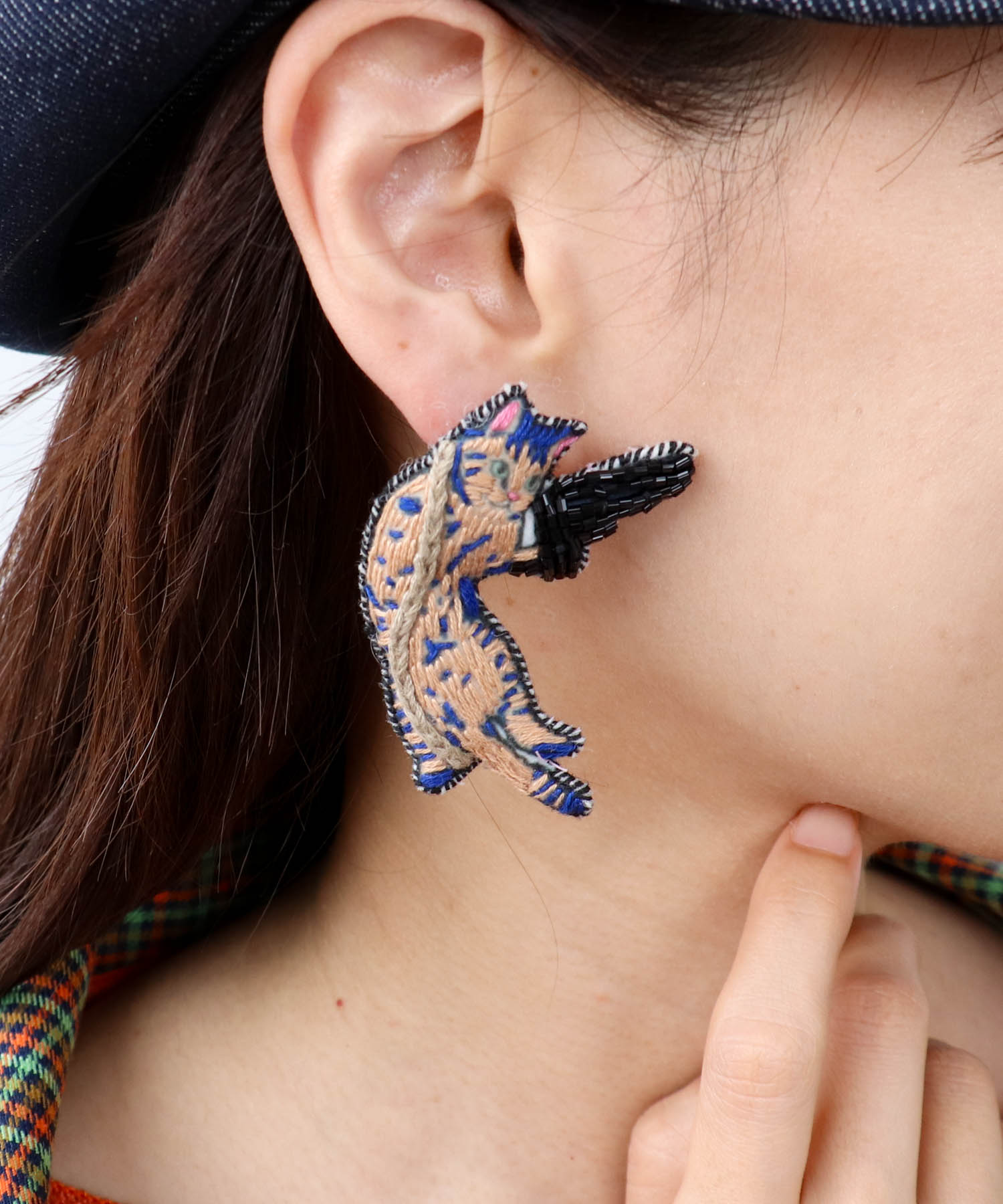 ＜一部店舗・WEB限定＞【tamaoworld×Three Four Time】 Cat Earring pin
