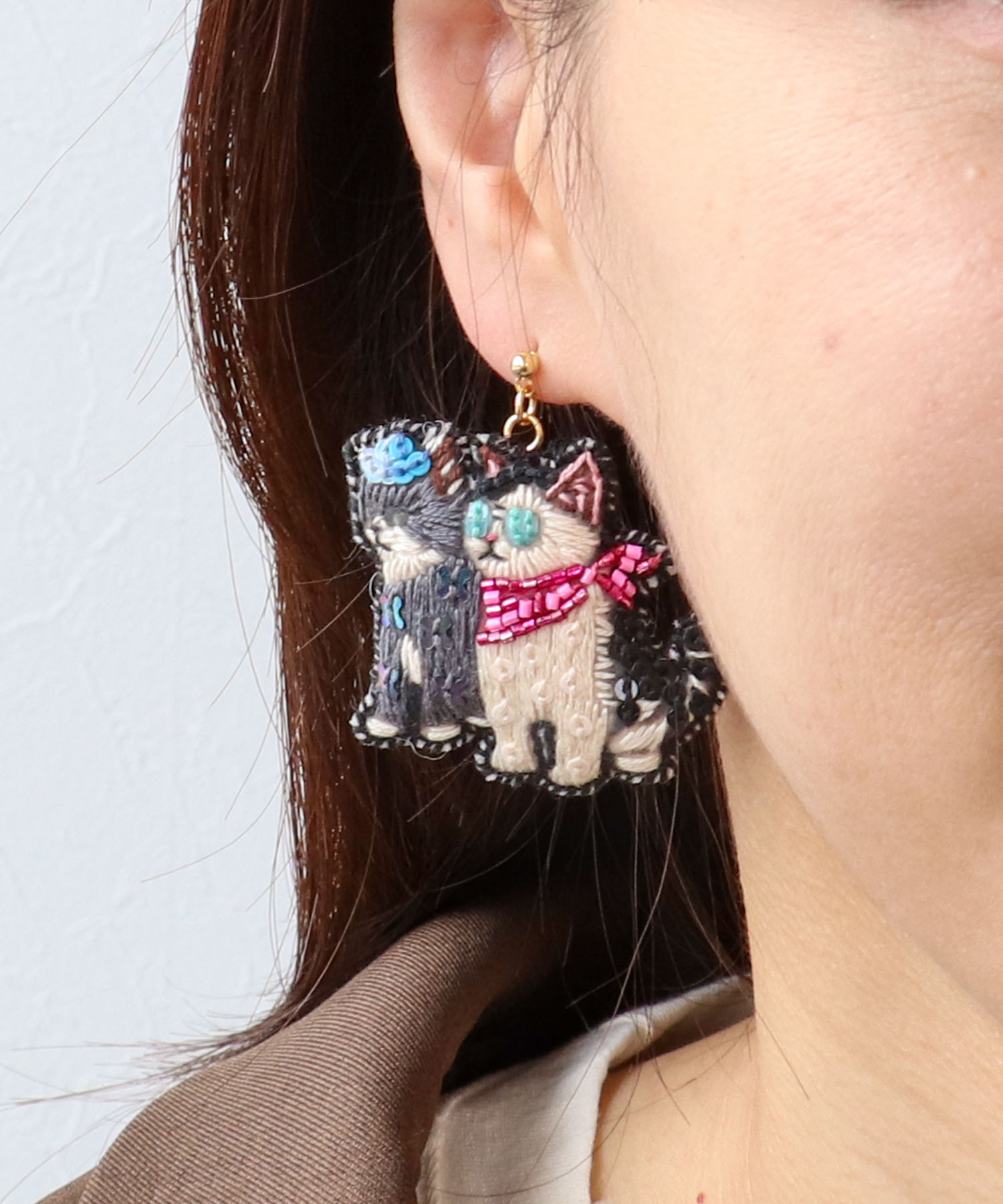 ＜一部店舗・WEB限定＞【tamaoworld×Three Four Time】Dusty Meow Earring pin