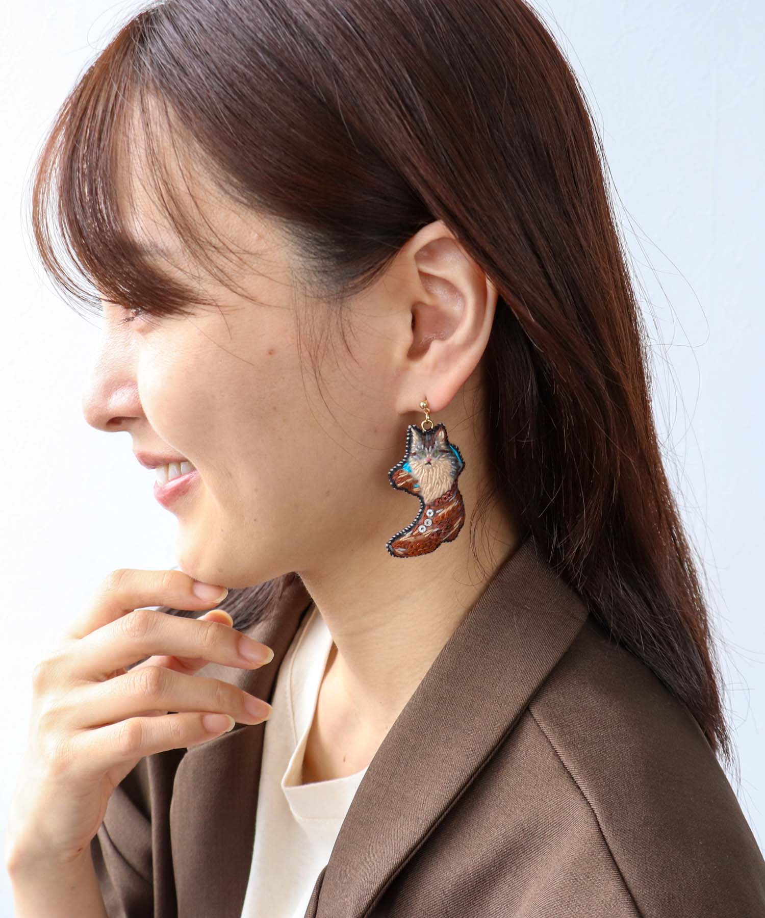 ＜一部店舗・WEB限定＞【tamaoworld×Three Four Time】Dusty Meow Earring pin