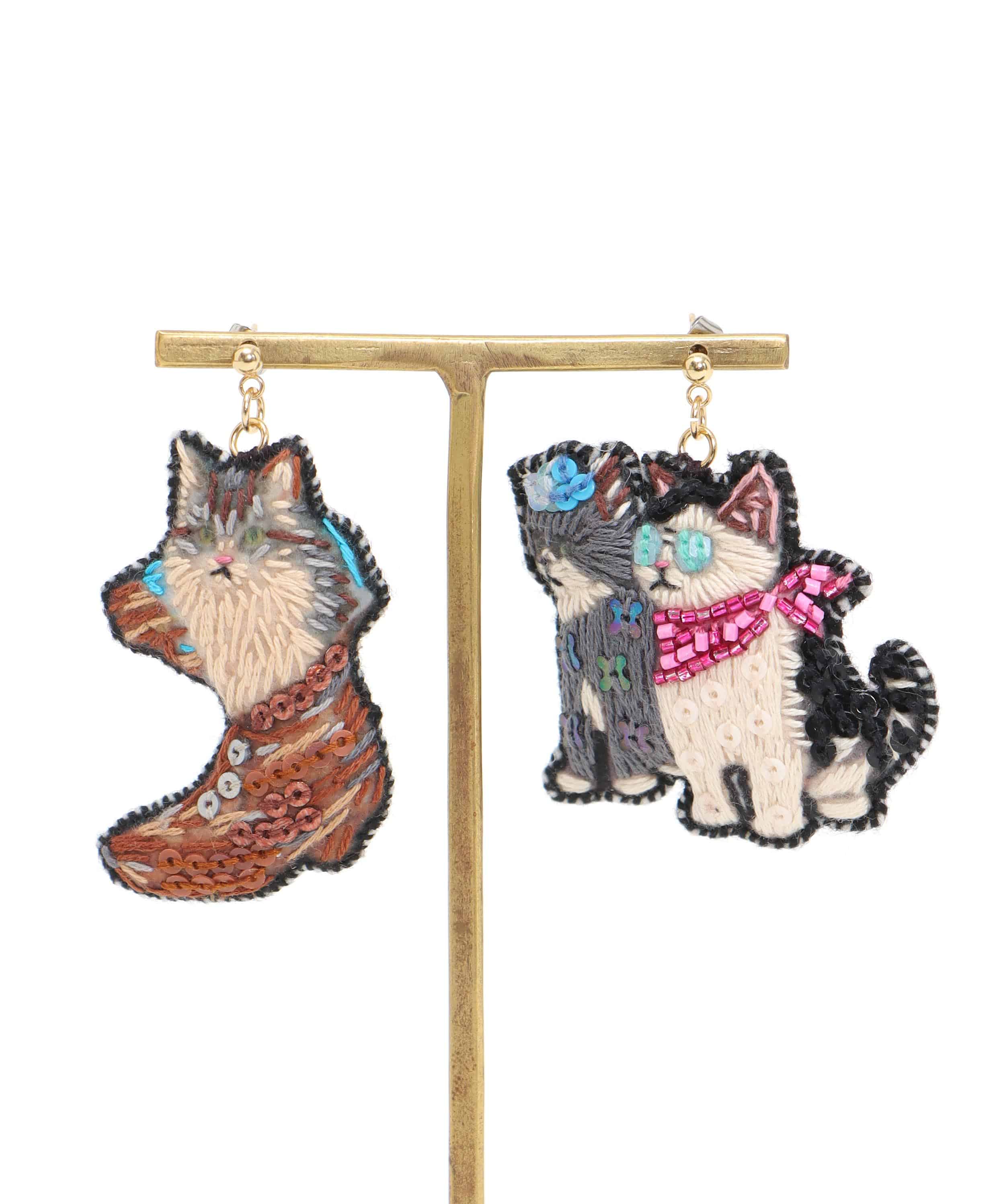 ＜一部店舗・WEB限定＞【tamaoworld×Three Four Time】Dusty Meow Earring pin