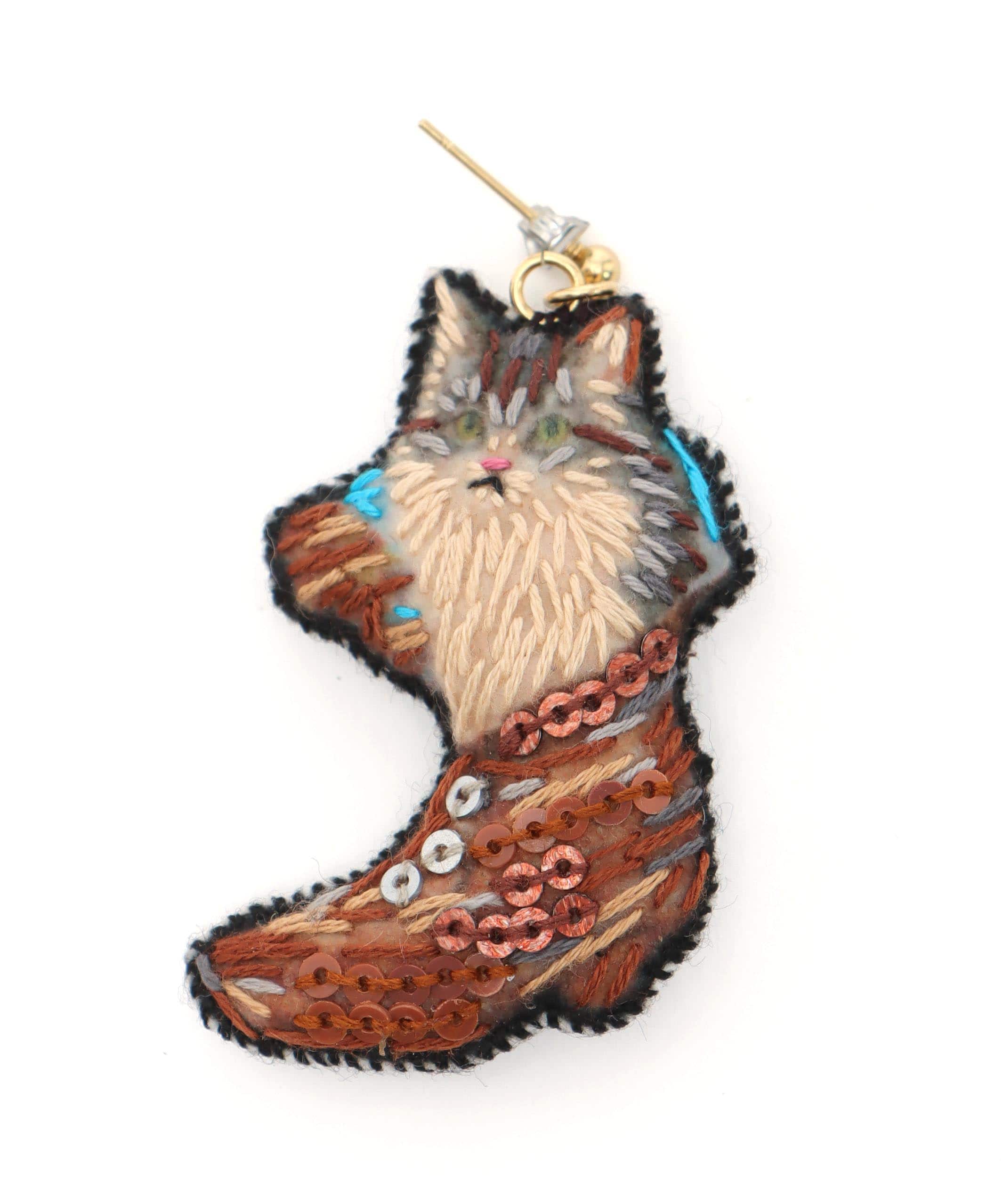 ＜一部店舗・WEB限定＞【tamaoworld×Three Four Time】Dusty Meow Earring pin