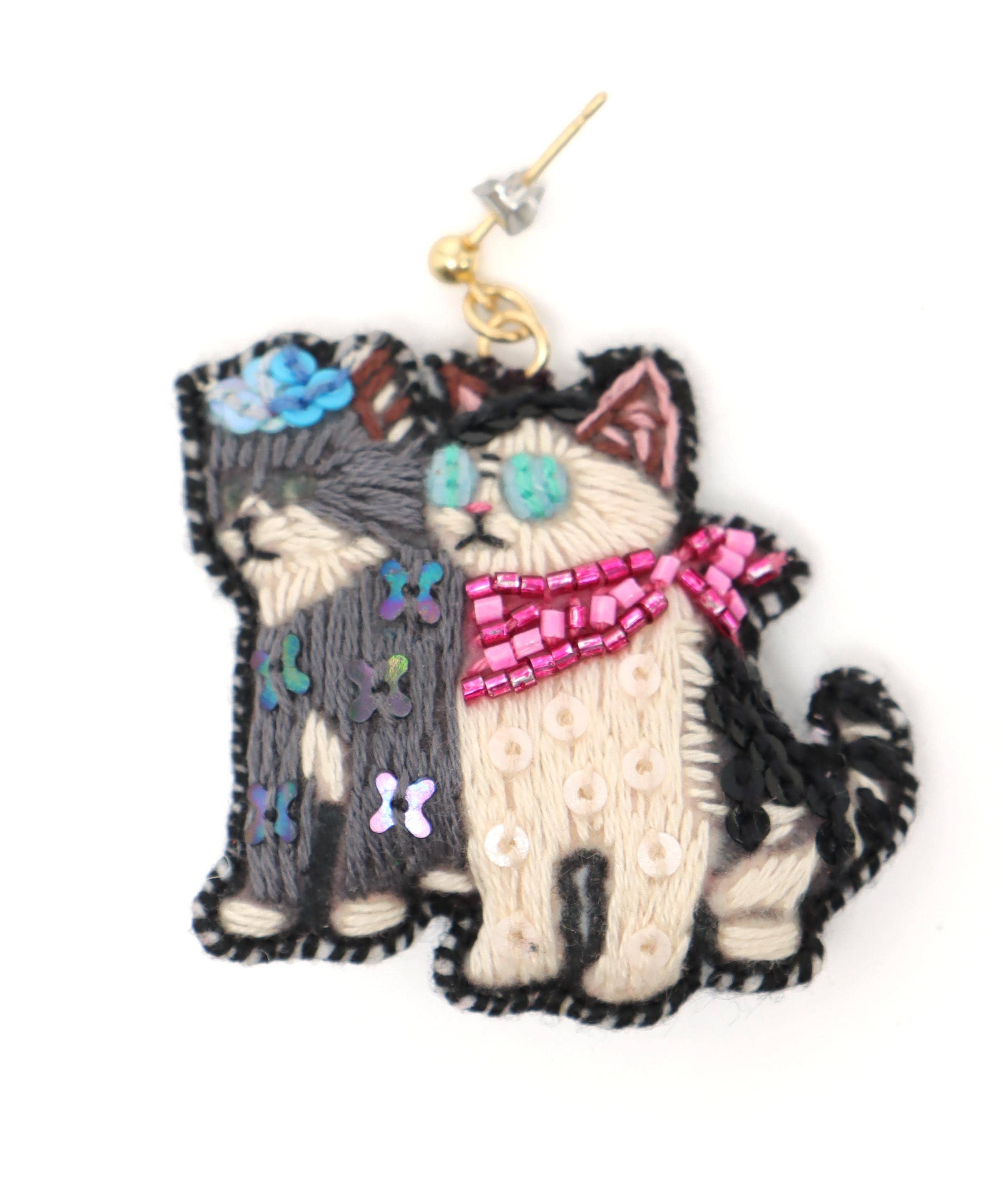 ＜一部店舗・WEB限定＞【tamaoworld×Three Four Time】Dusty Meow Earring pin