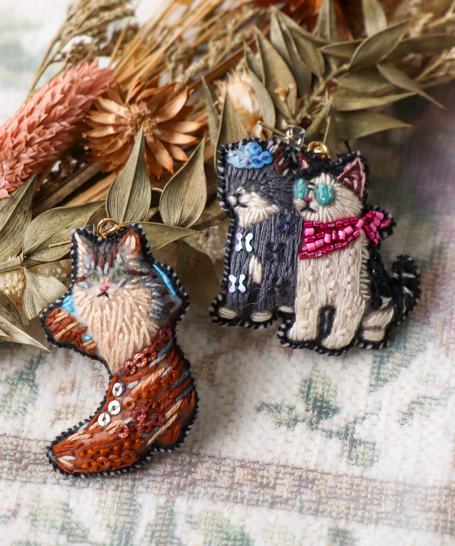 ＜一部店舗・WEB限定＞【tamaoworld×Three Four Time】Dusty Meow Earring pin