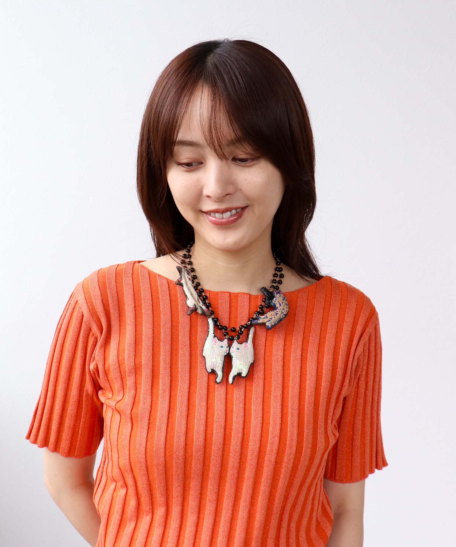 ＜一部店舗・WEB限定＞【tamaoworld×Three Four Time】Rodeo Cat Necklace