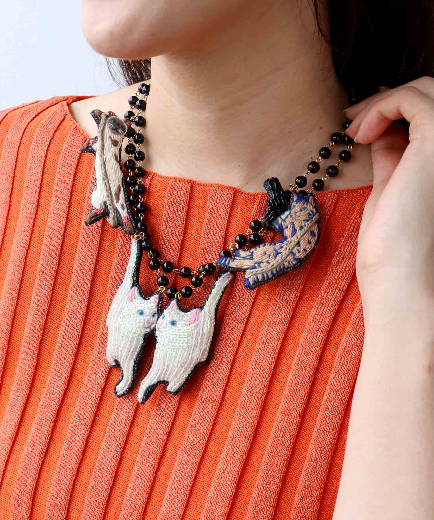 ＜一部店舗・WEB限定＞【tamaoworld×Three Four Time】Rodeo Cat Necklace