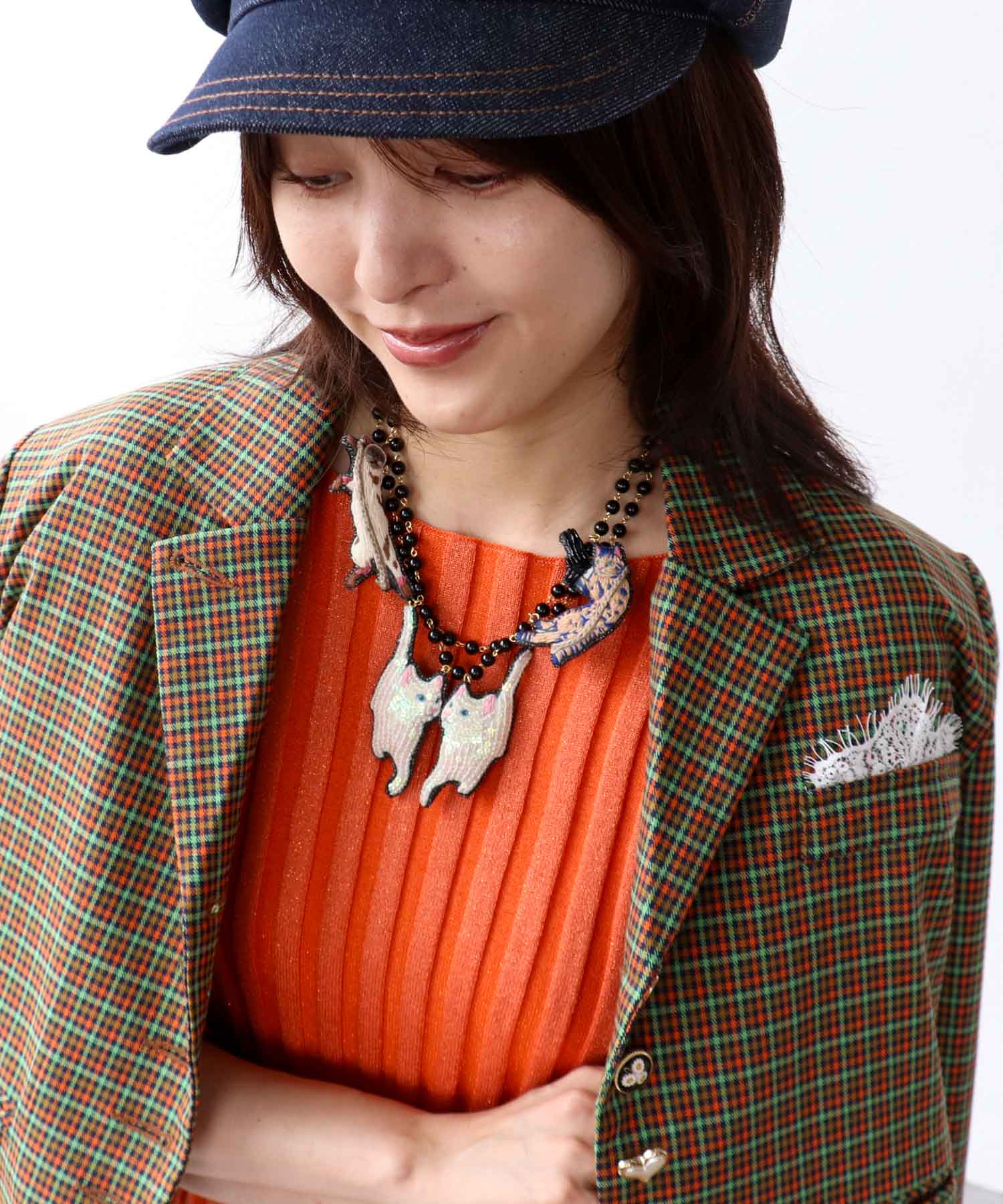 ＜一部店舗・WEB限定＞【tamaoworld×Three Four Time】Rodeo Cat Necklace