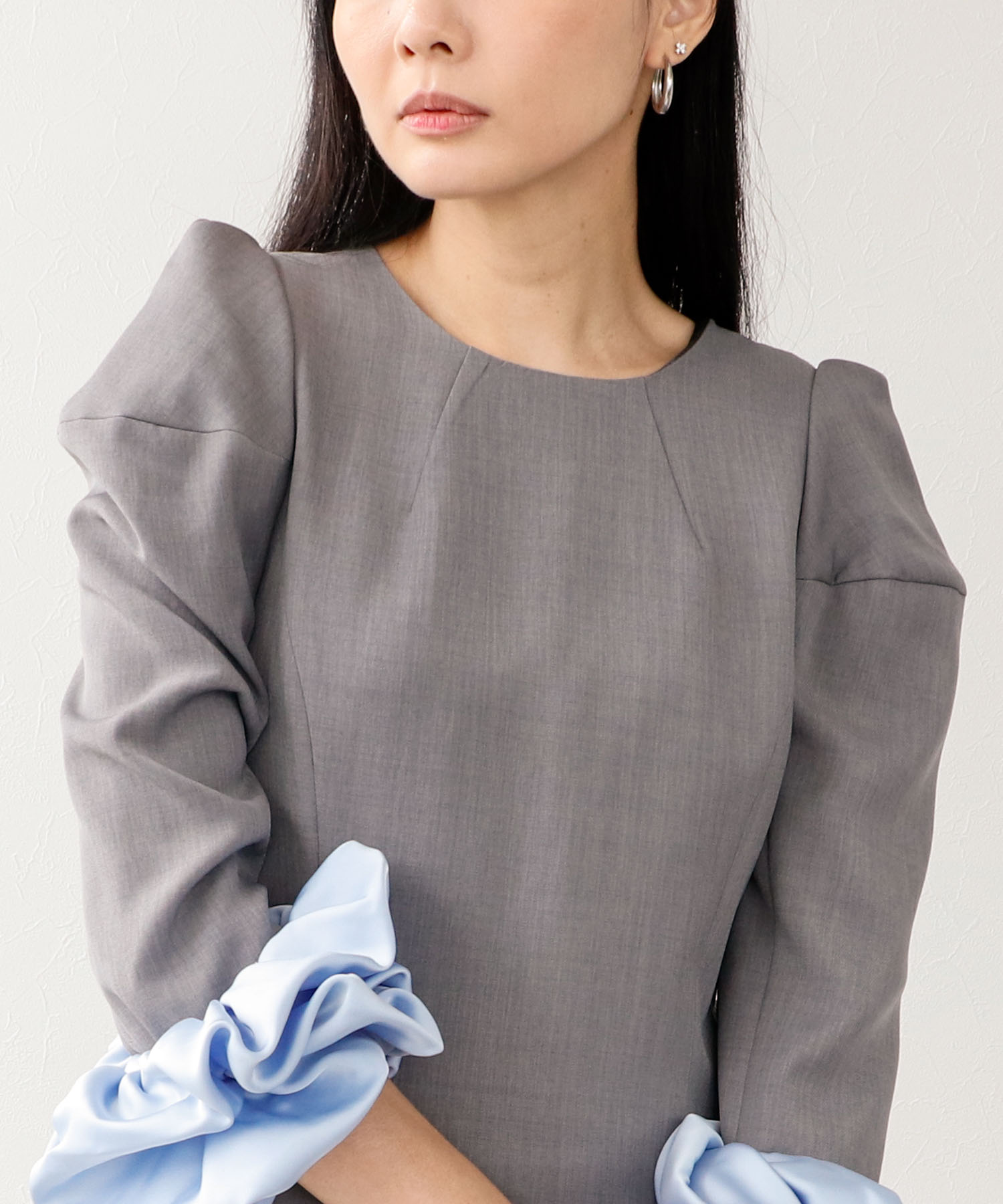 chouchou sleeve mini dress set