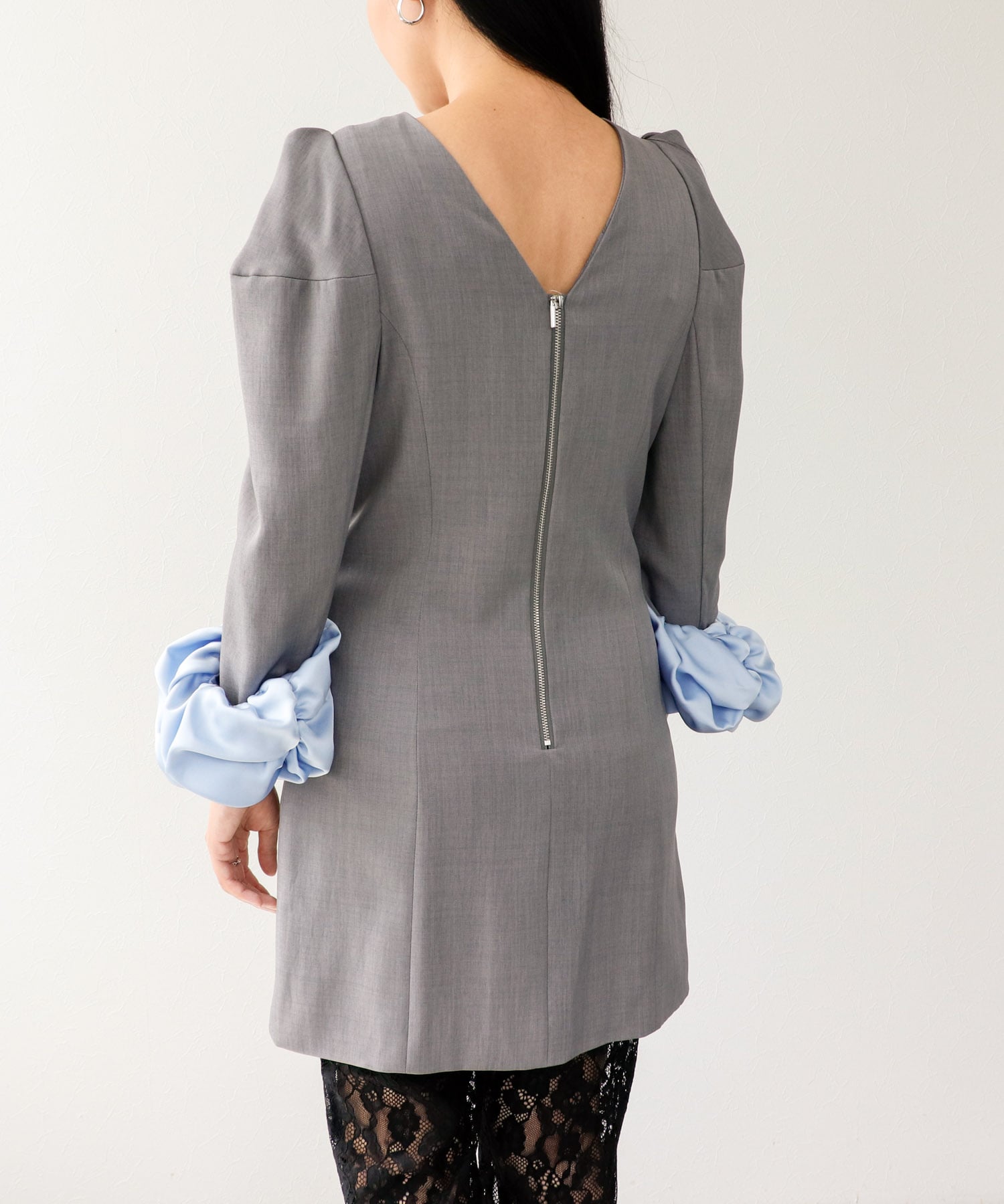 chouchou sleeve mini dress set