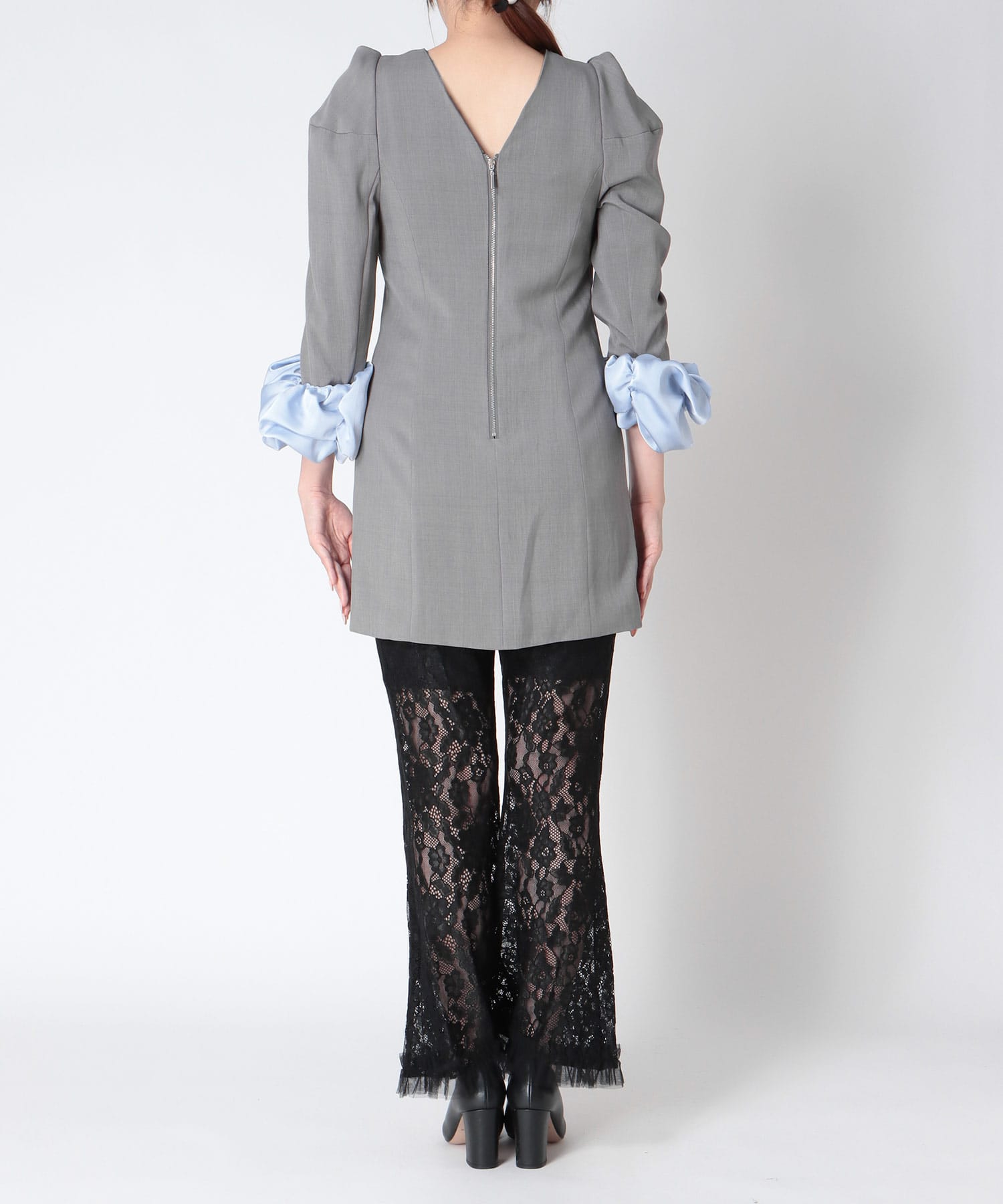 chouchou sleeve mini dress set