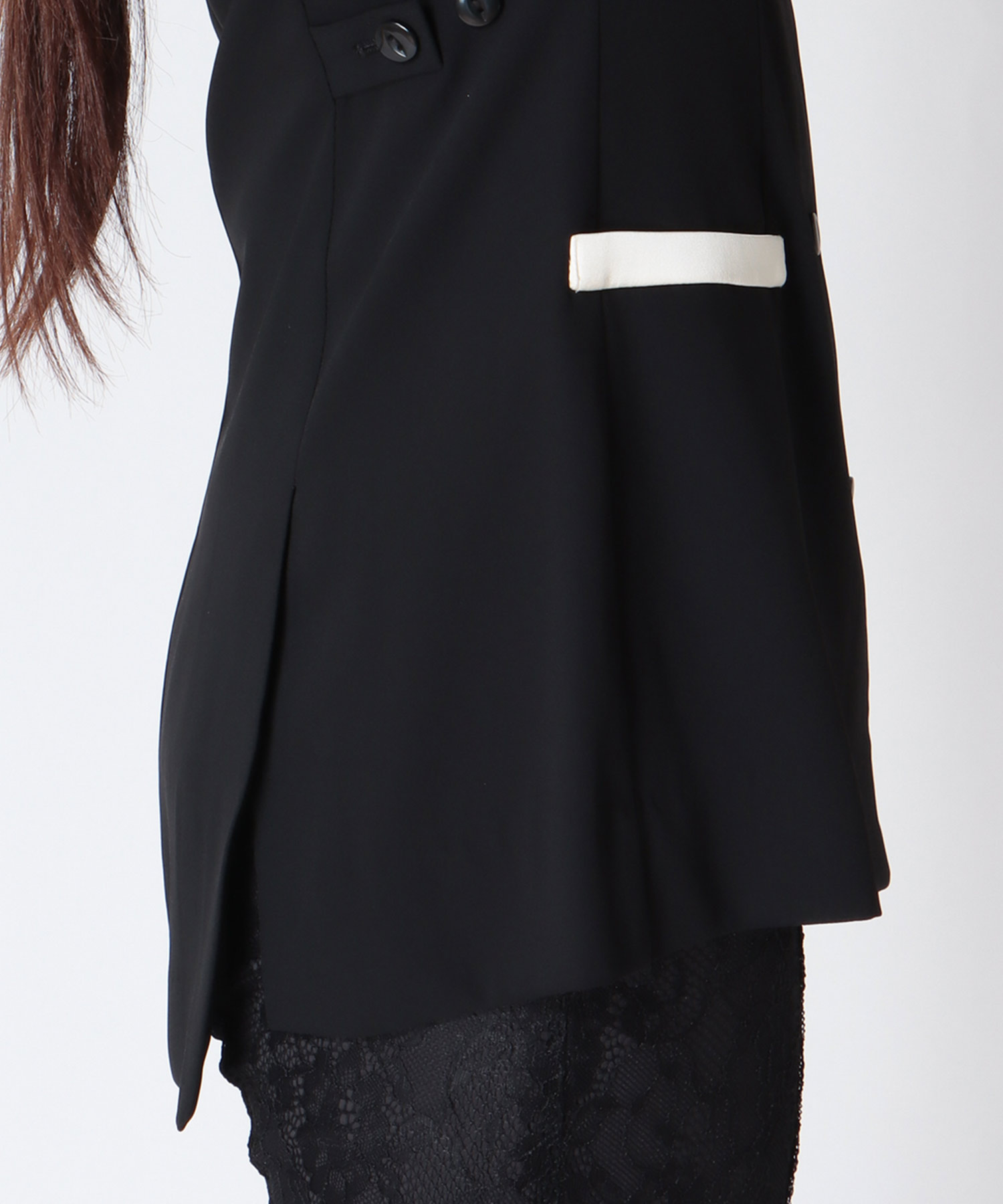 contrast collar set up dress