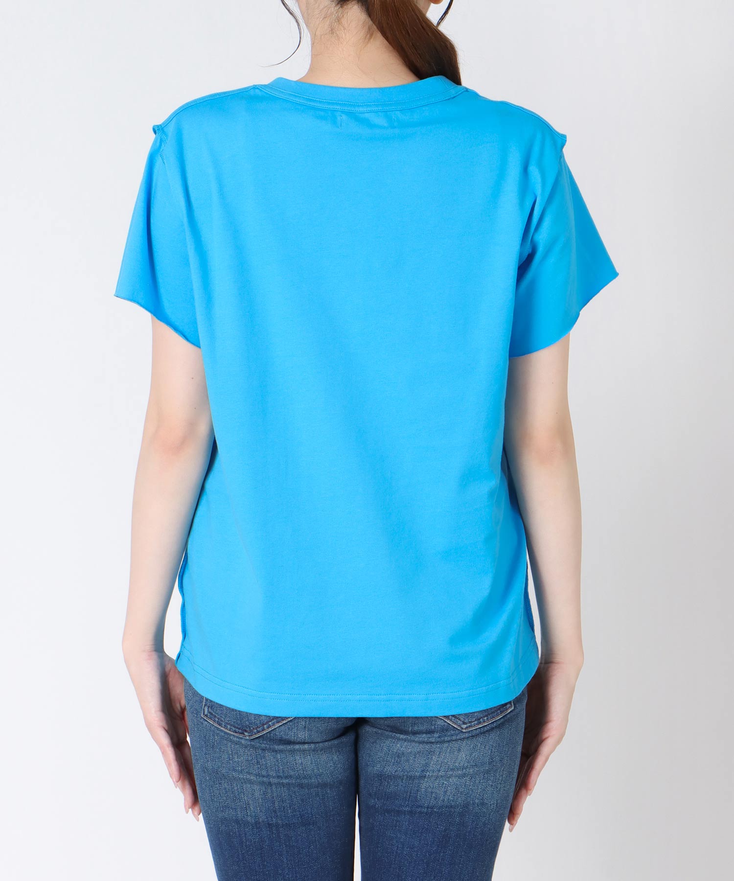 ウマ刺繍カレッジプリントTシャツ