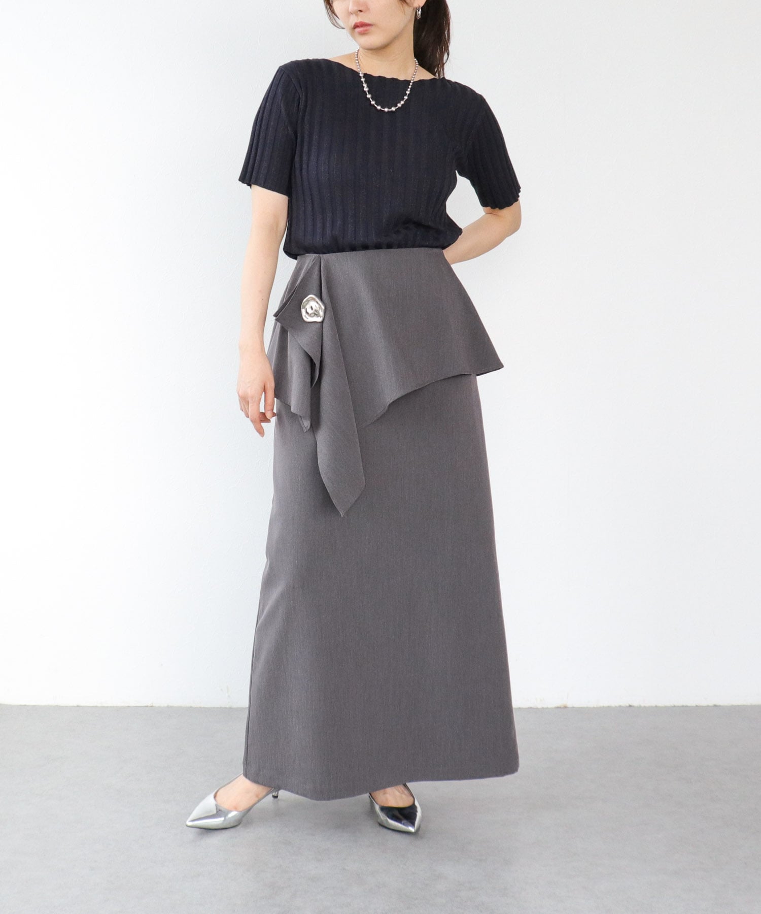 ラップレイヤードスカート