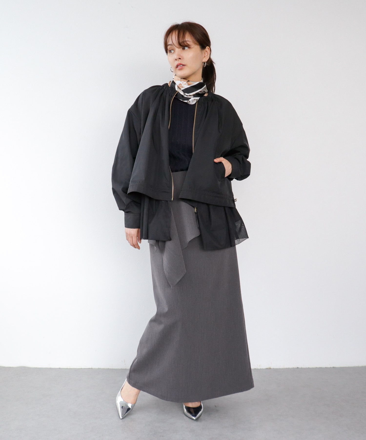 ラップレイヤードスカート