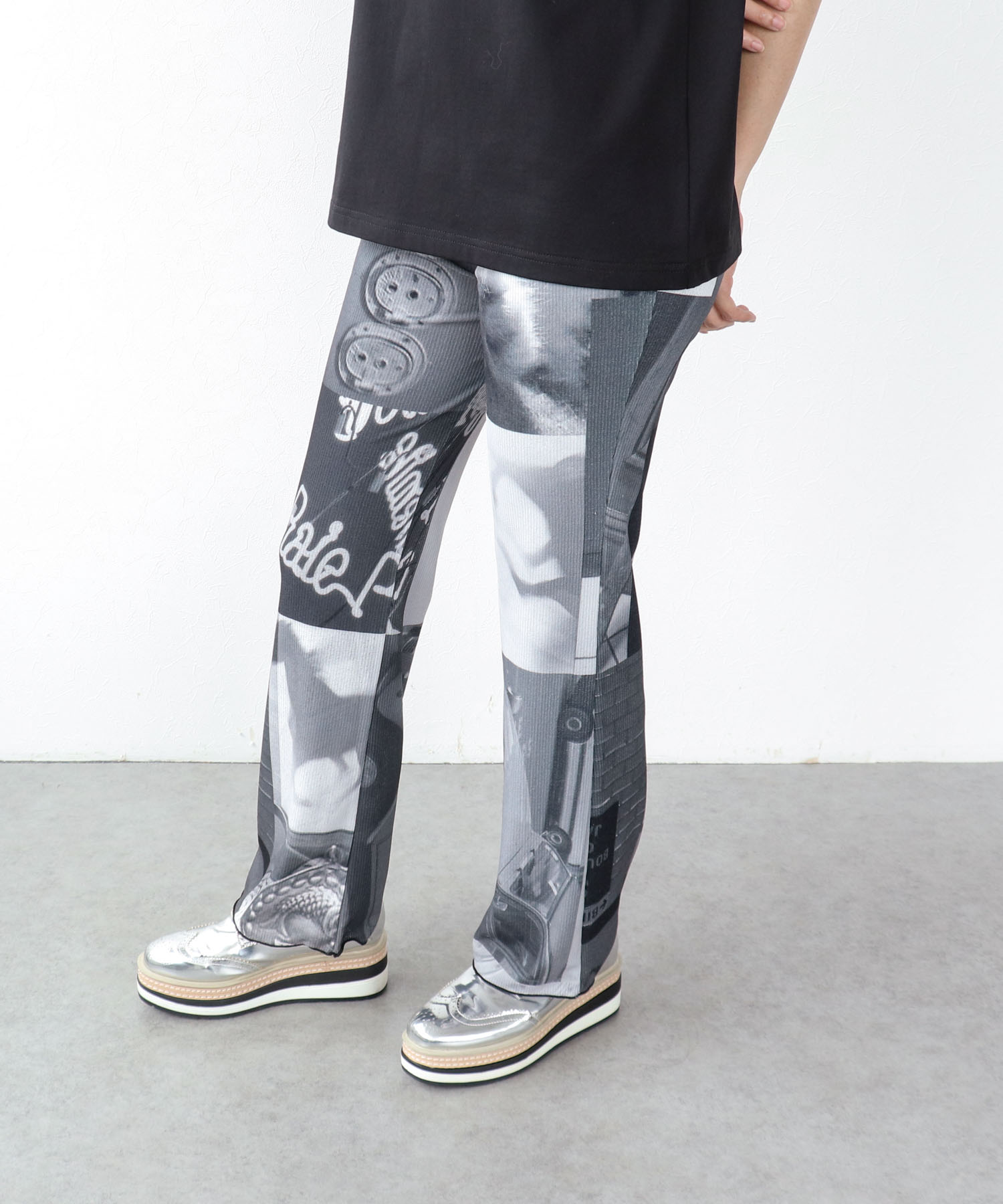ランダムプリントリブパンツ