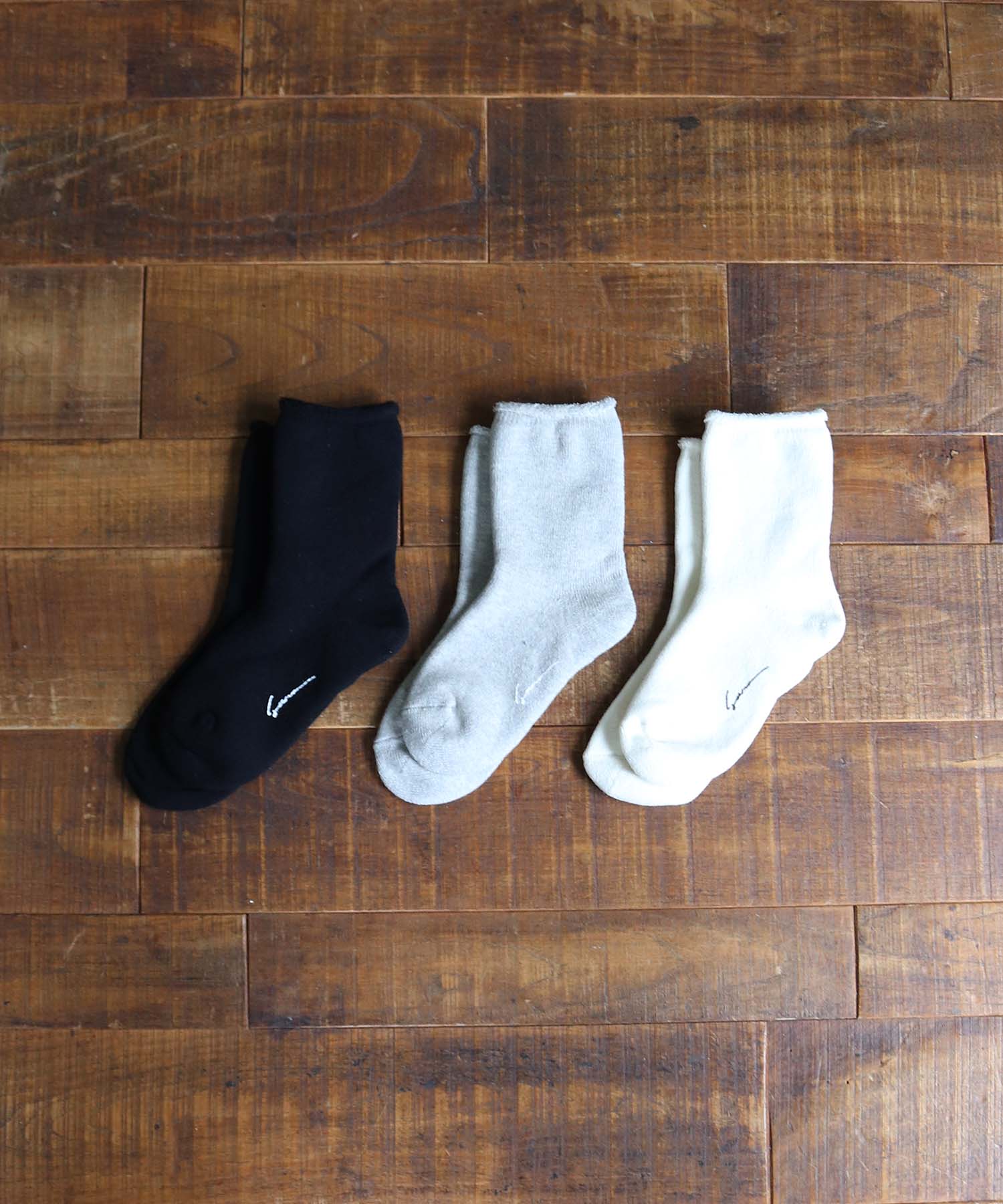 ＜sana＞organic heather pile crew socks