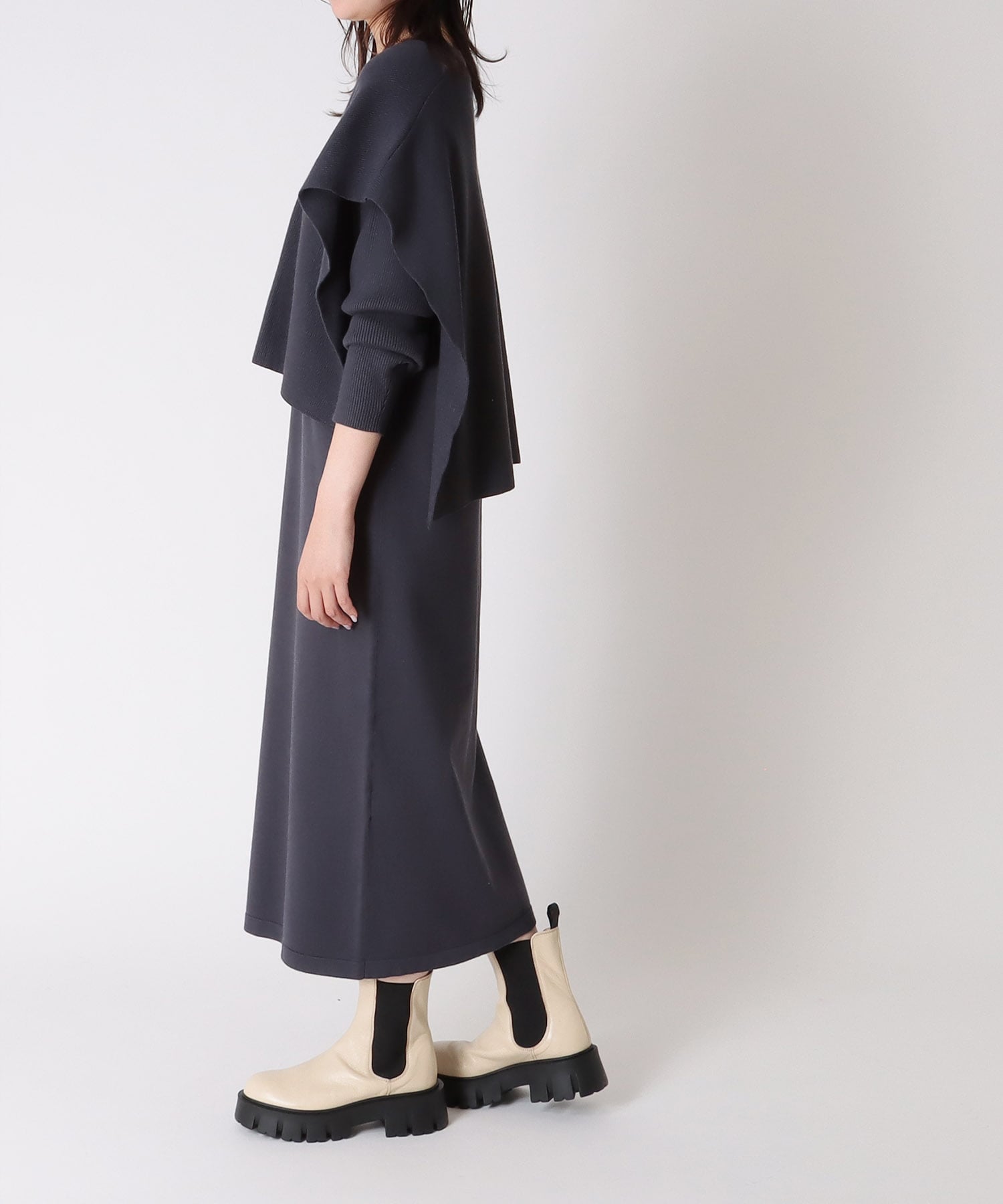 ＜Sugar Rose＞layered vneck vest dress