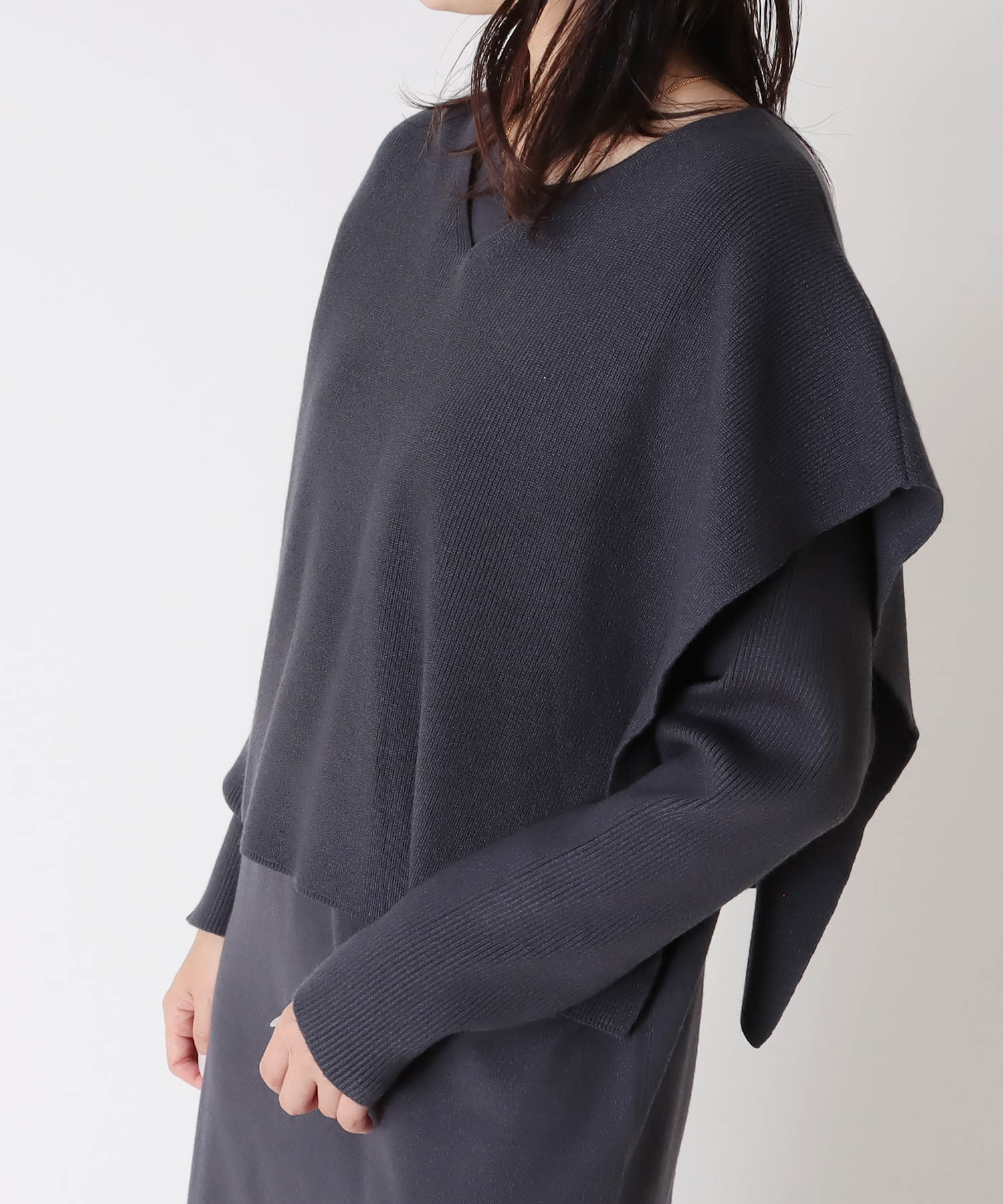 ＜Sugar Rose＞layered vneck vest dress