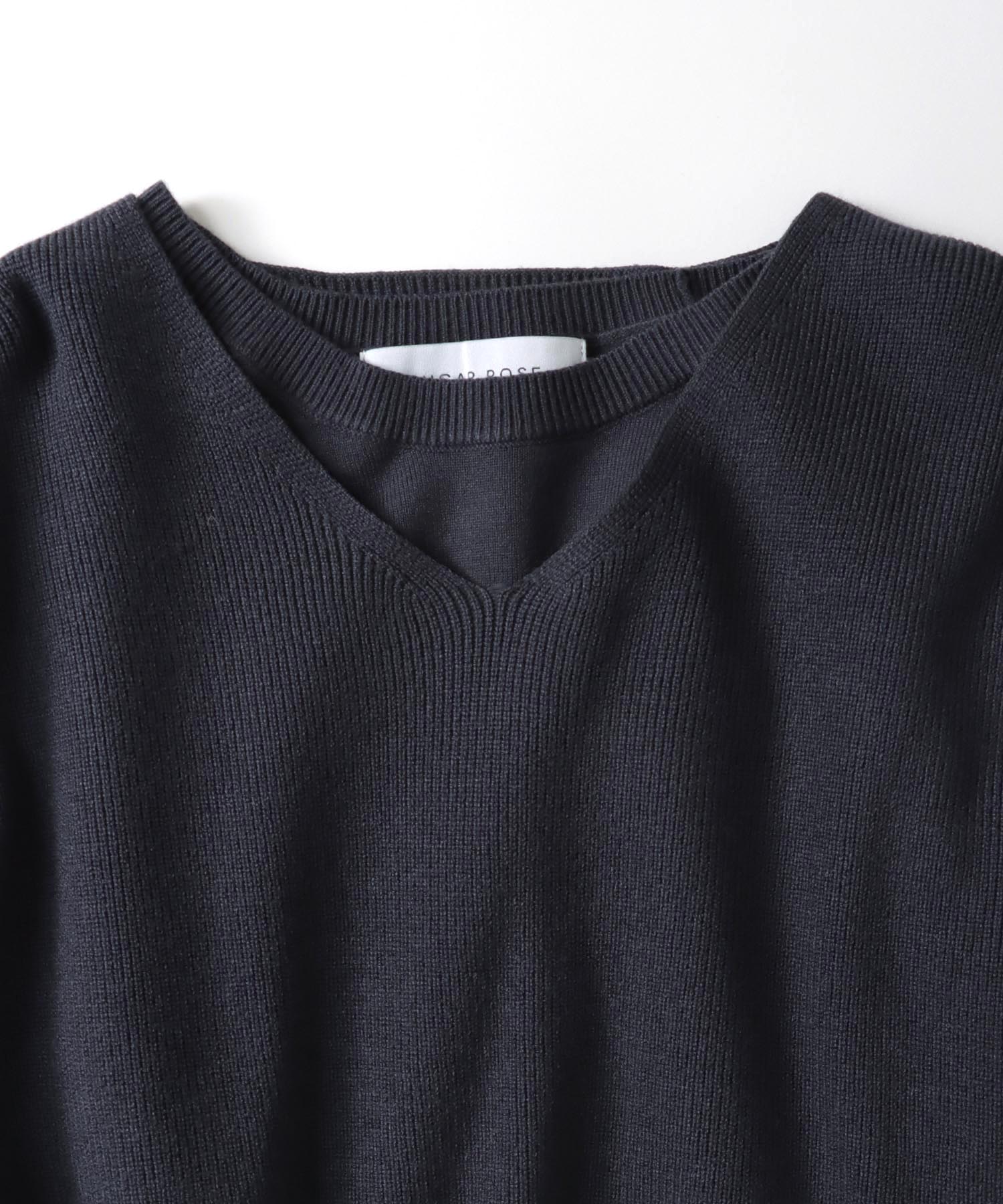 ＜Sugar Rose＞layered vneck vest dress