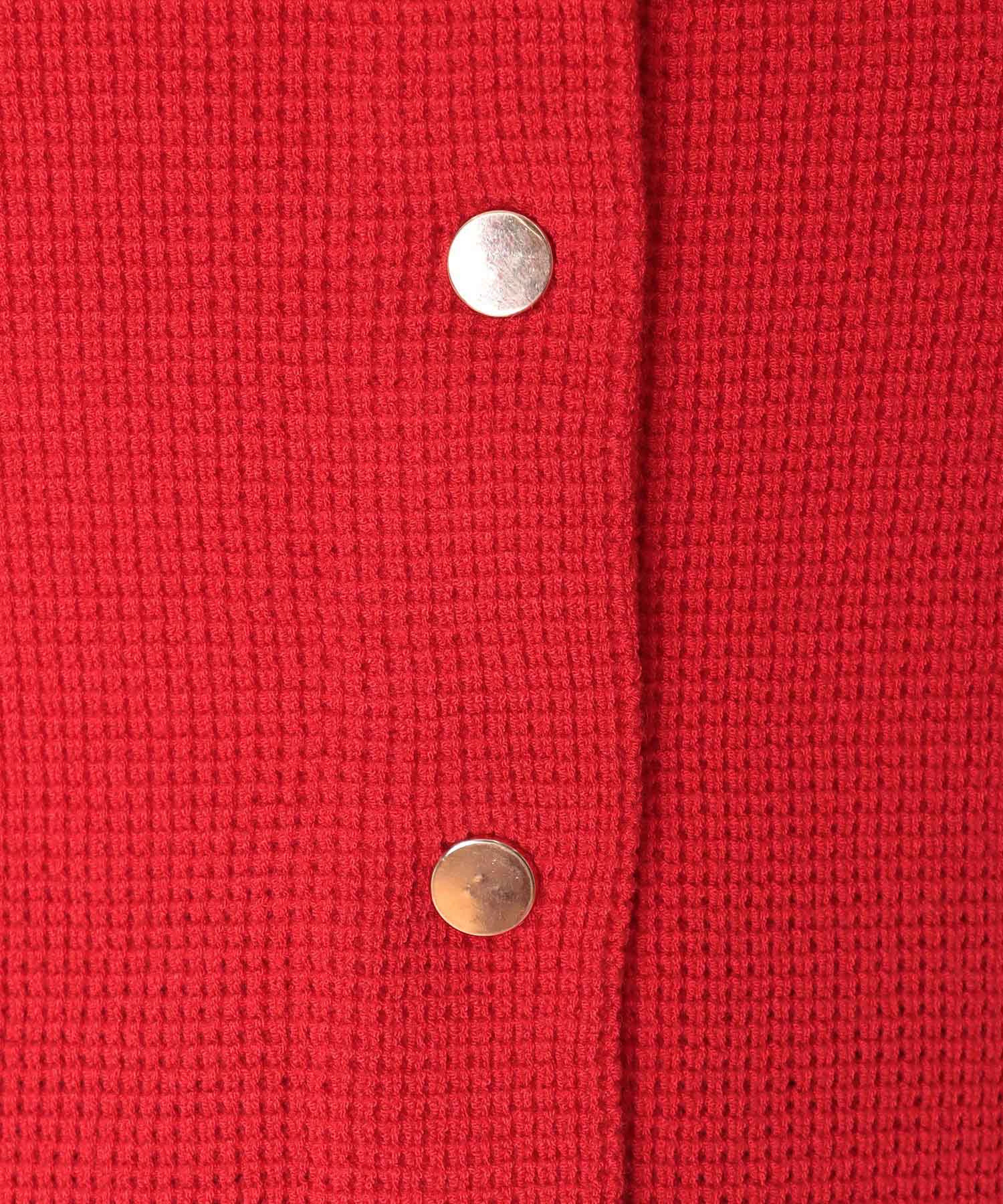 ＜Sugar Rose＞gold button knit cardigan