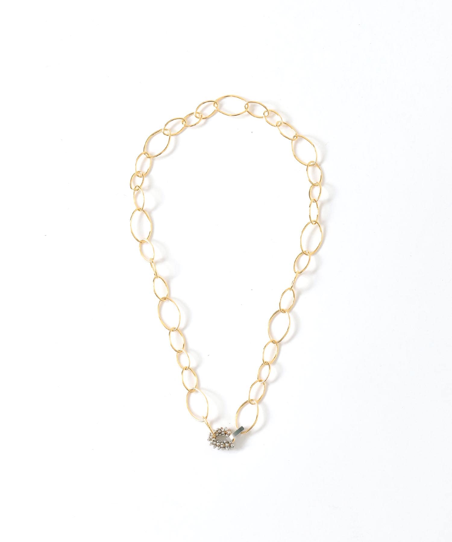 ＜monshiro＞oval chain necklace