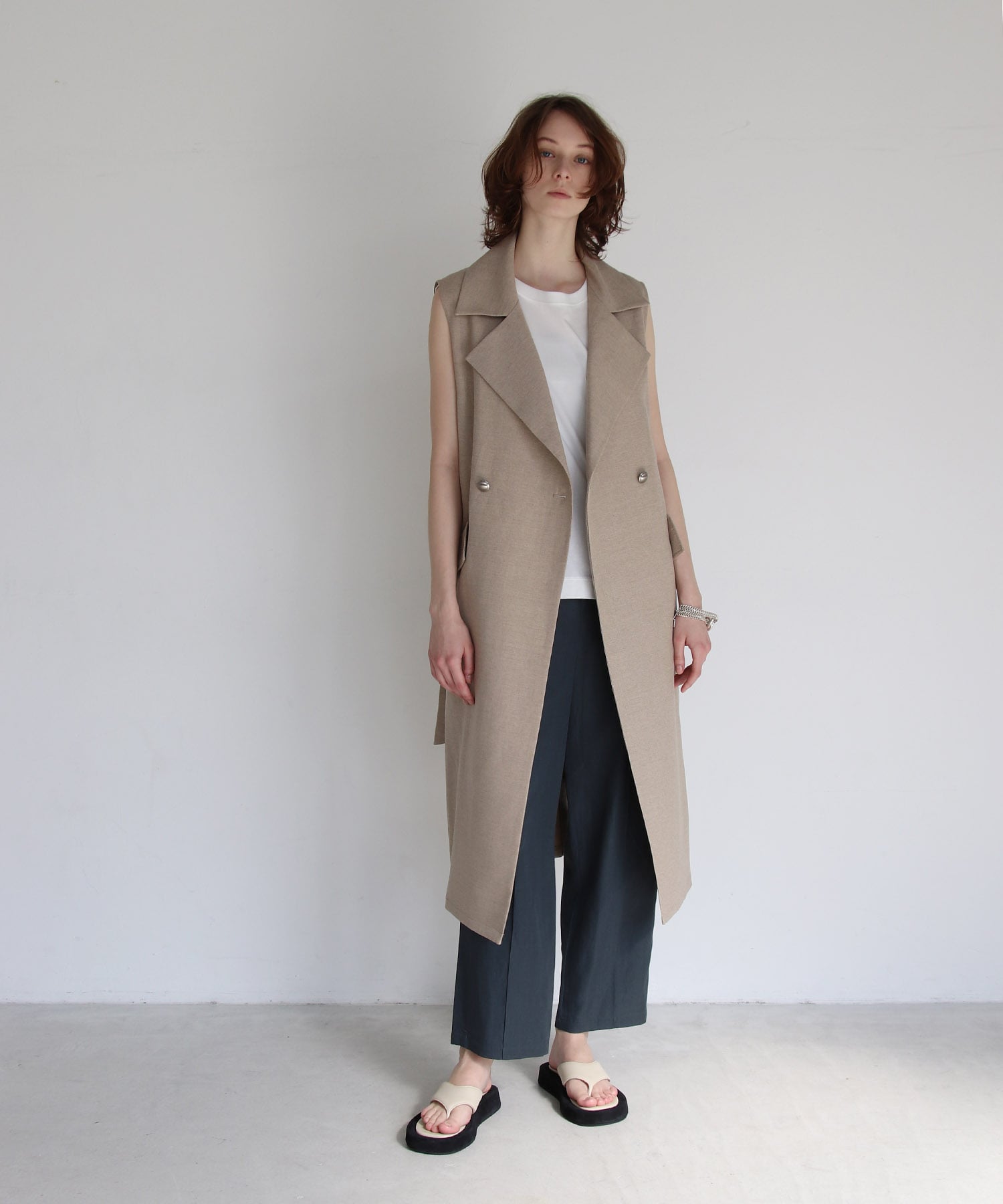 B7＞linen long gilet | AND ON JIONE STORE（アンドオン）ジオン商事