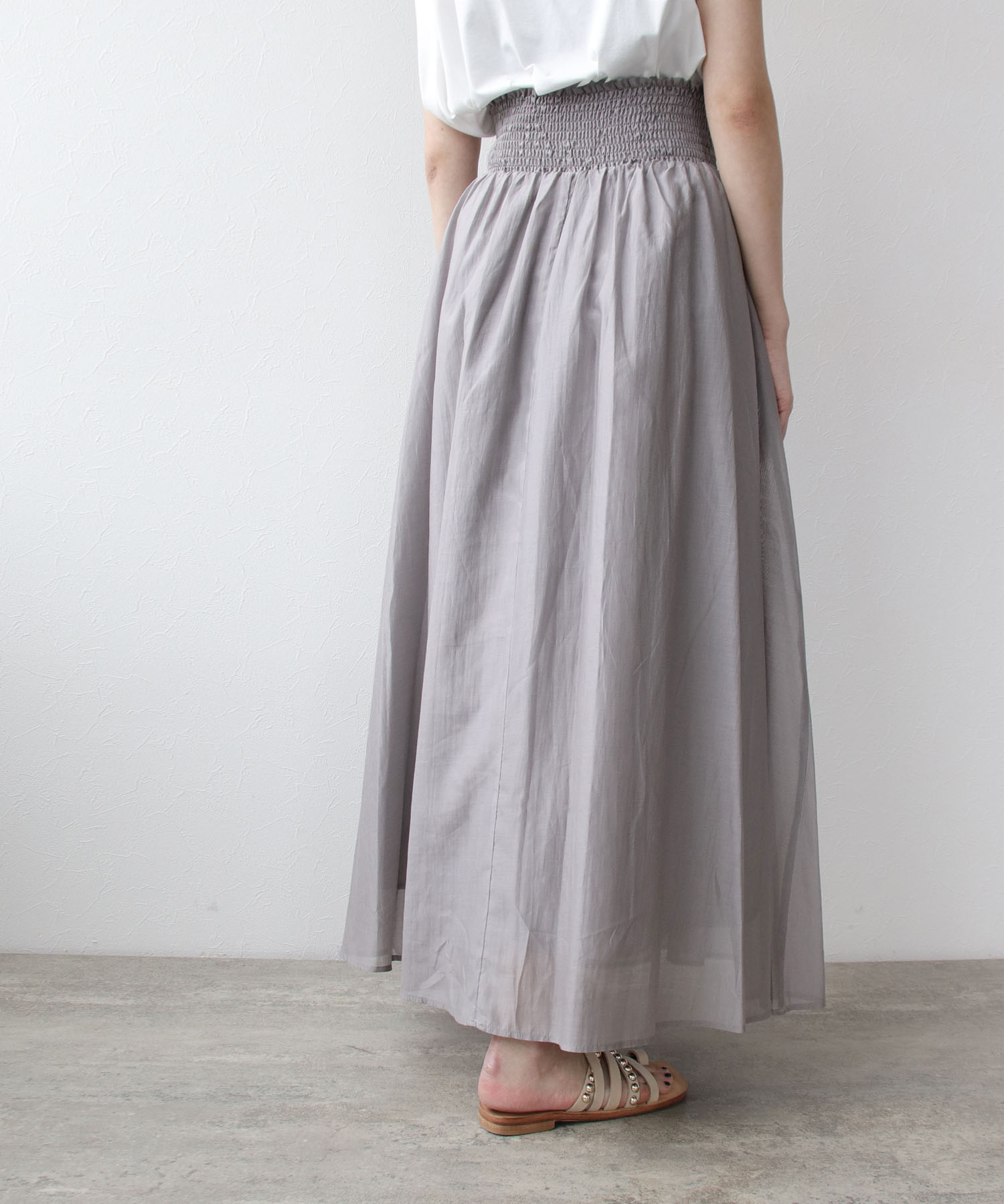 Sugar Rose>back shirring gather flare skirt | AND ON JIONE STORE